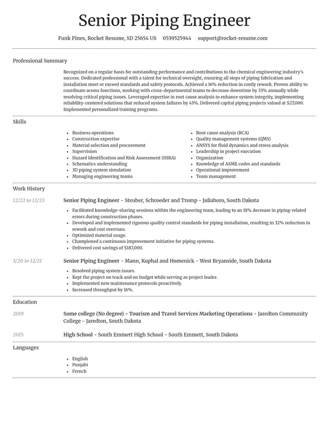 Dignified resume template