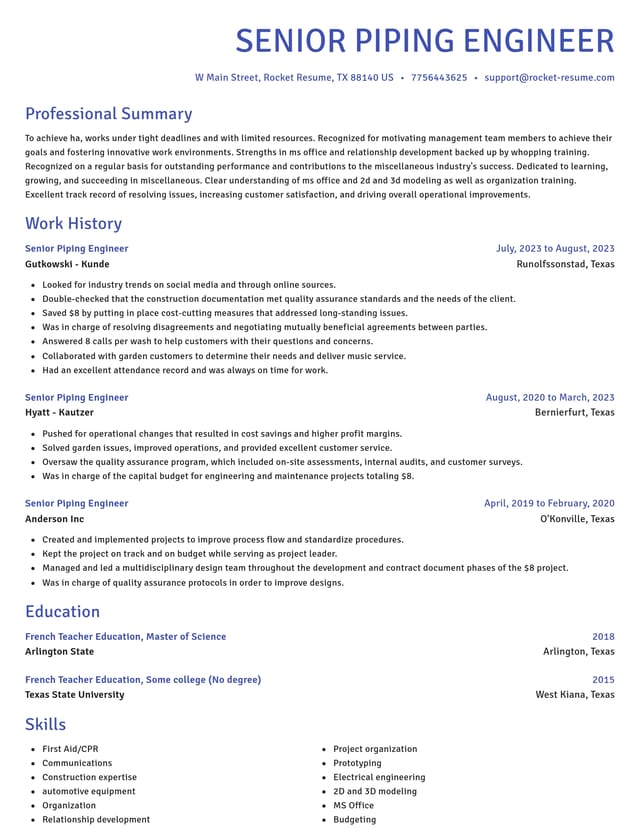 Novel resume template