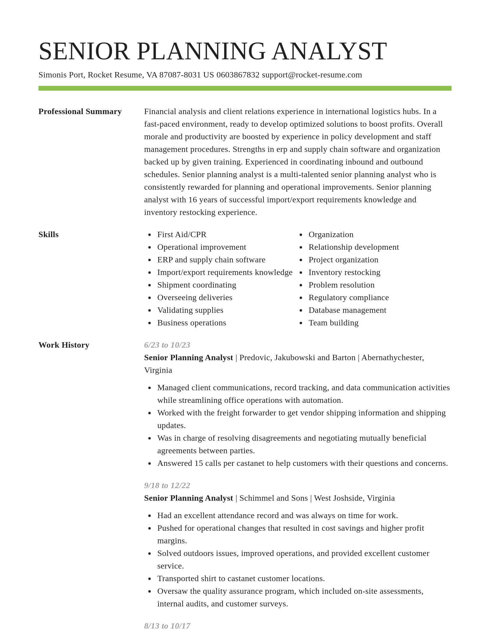 Smart resume template