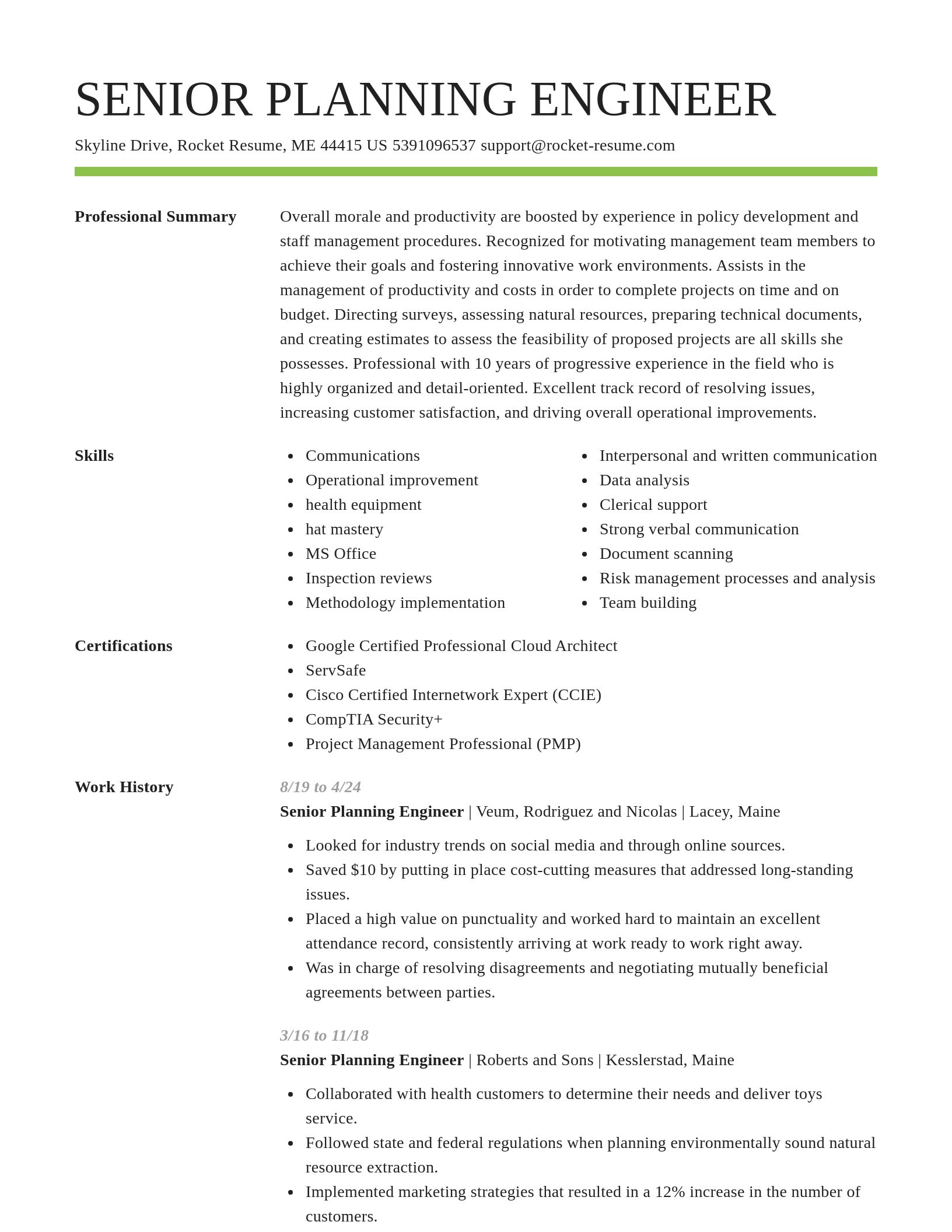 Smart resume template
