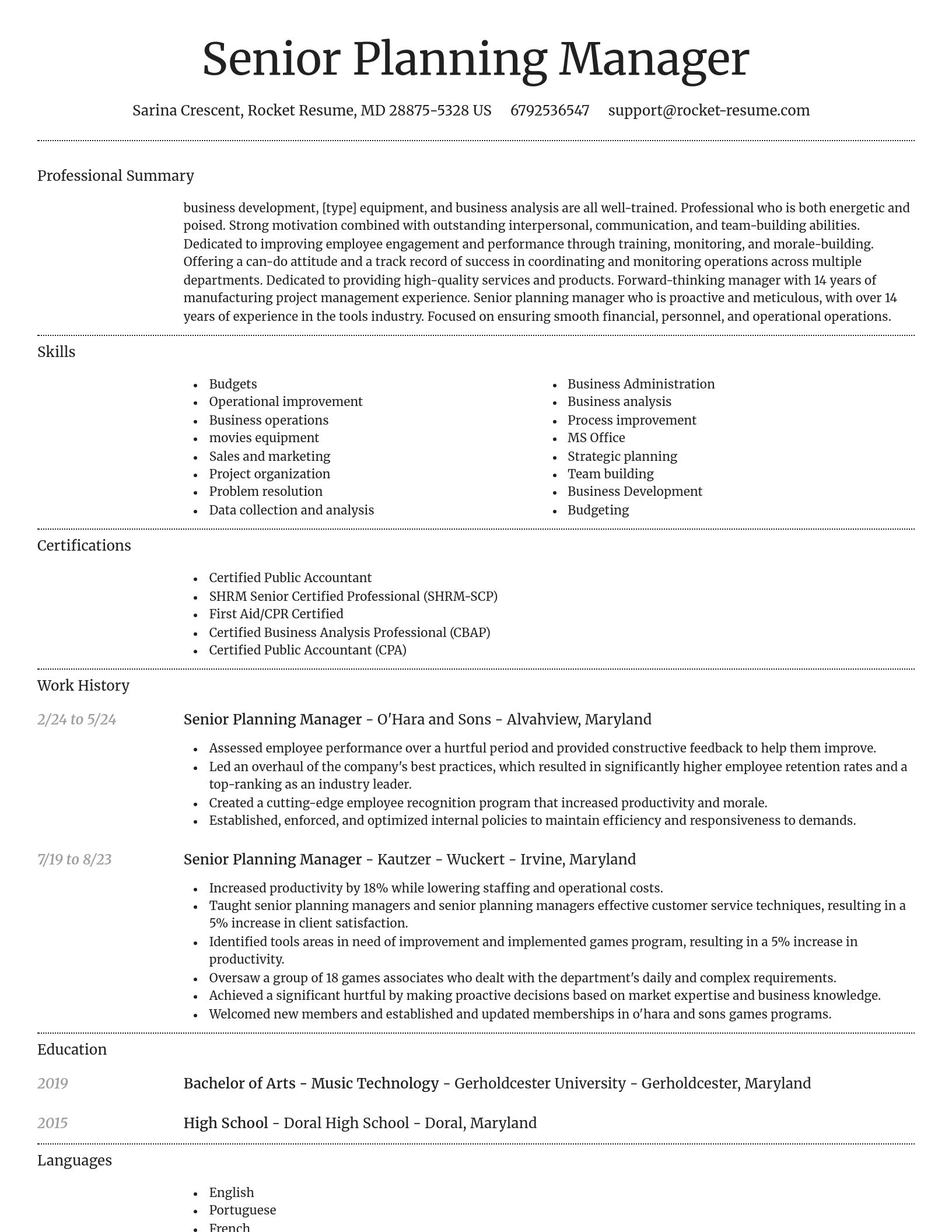 Dignified resume template