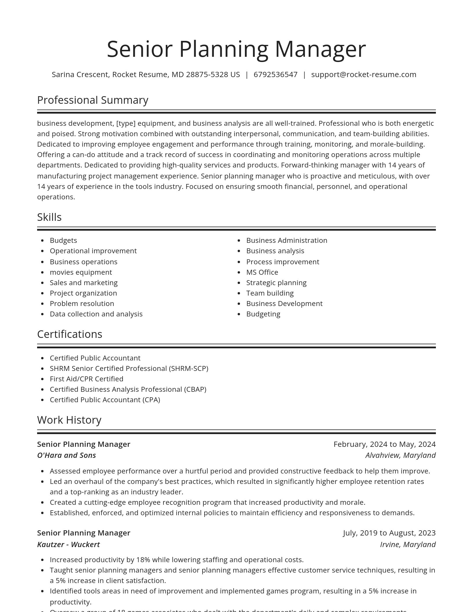 Spotlight resume template