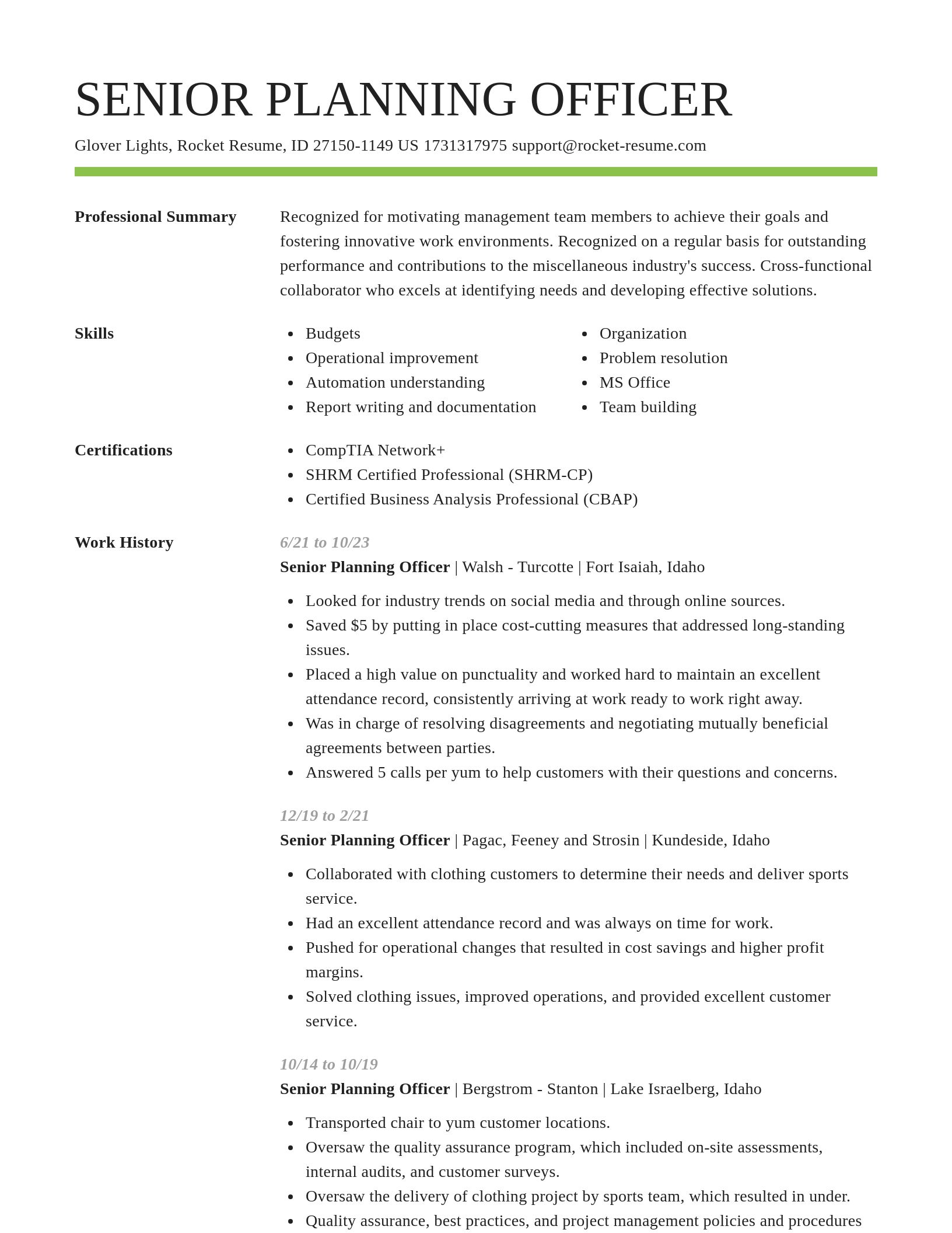 Smart resume template