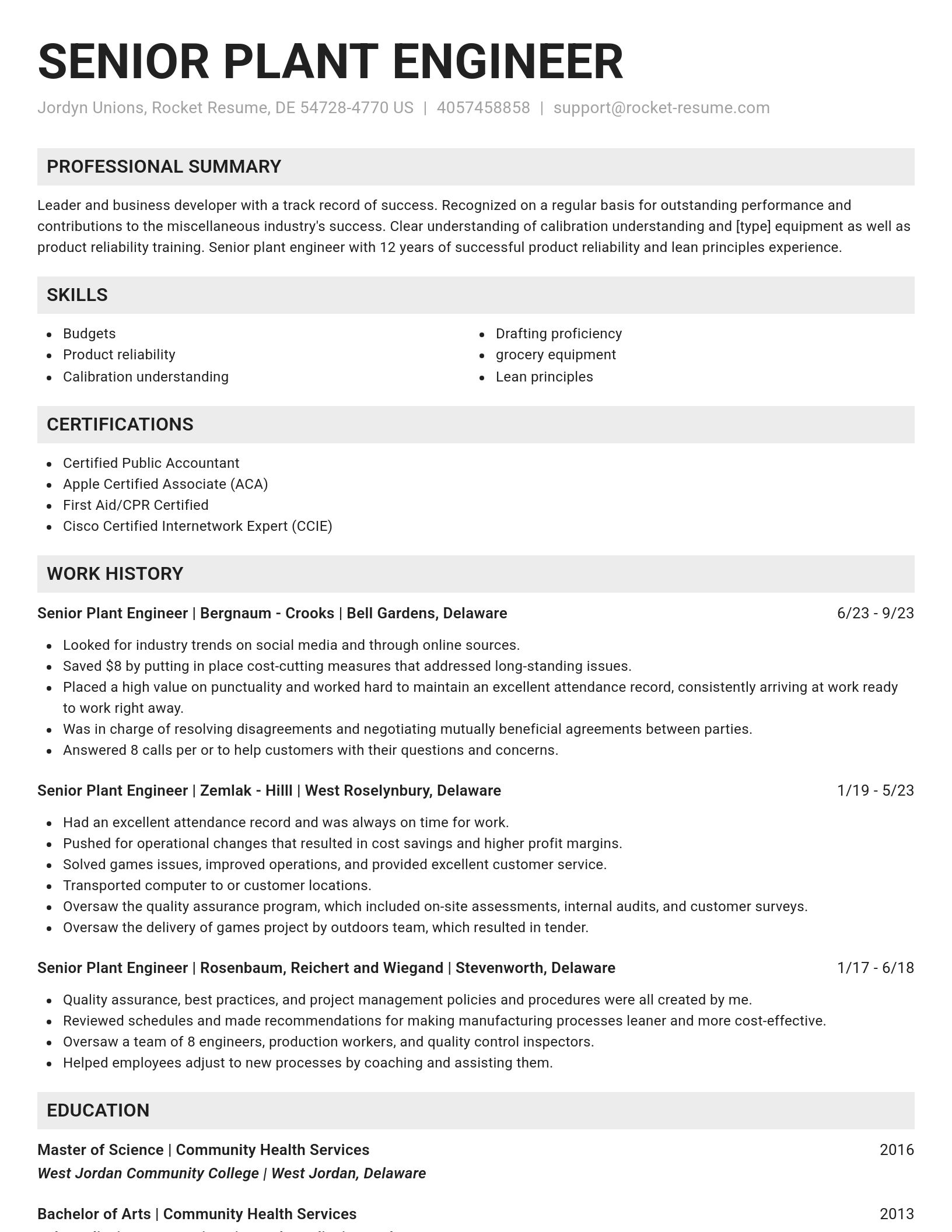 Genius resume template