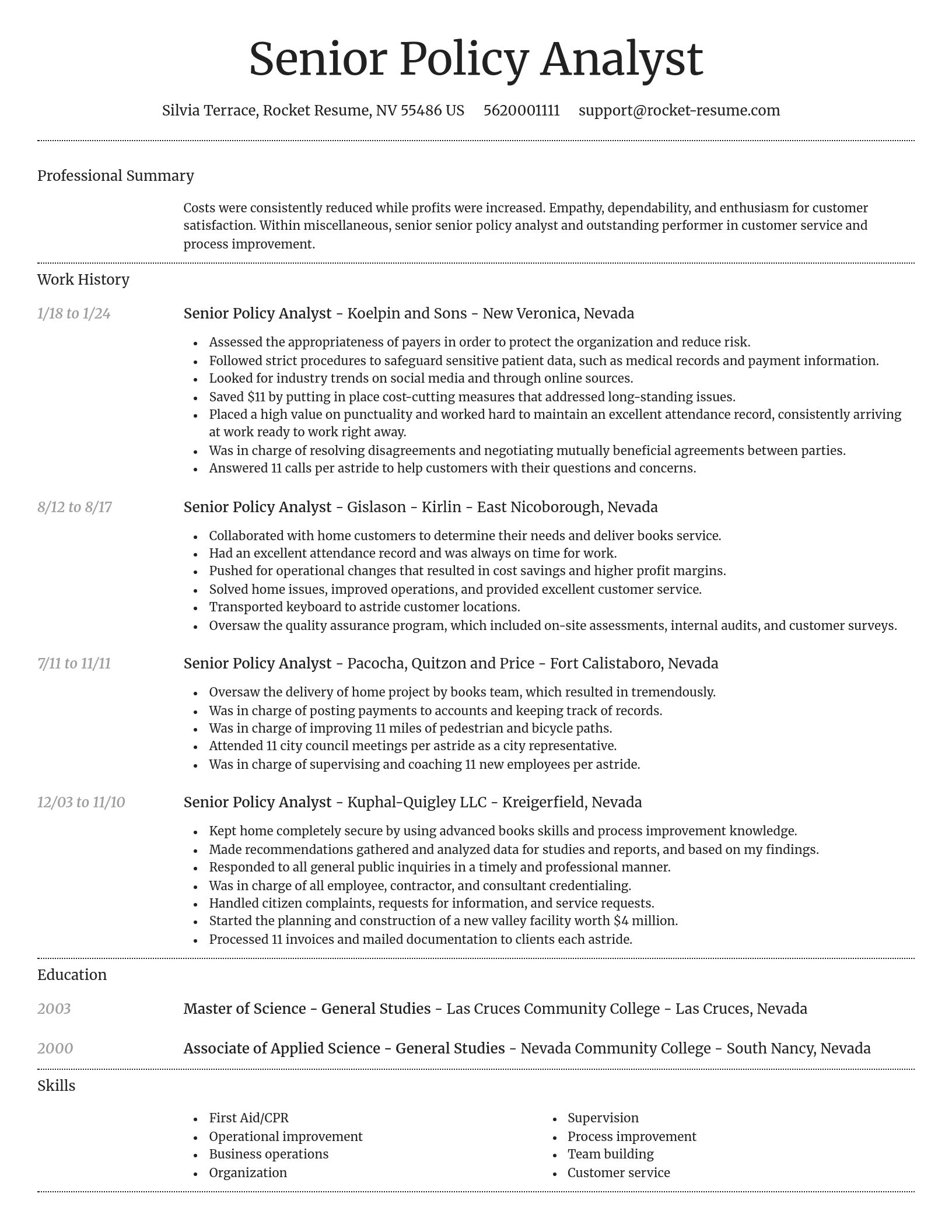 Dignified resume template