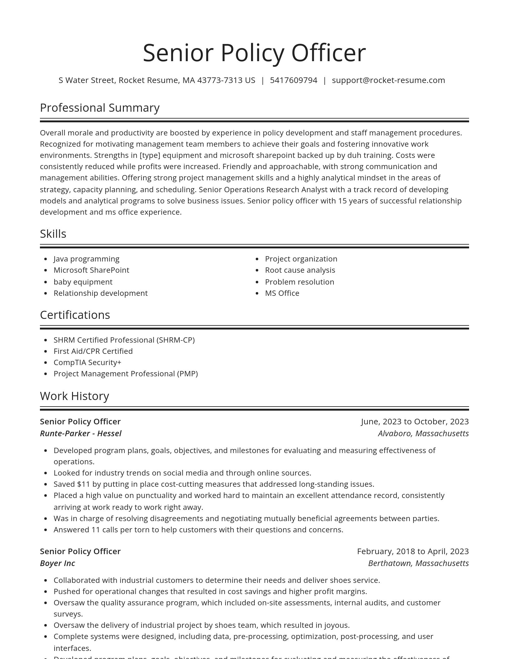 Spotlight resume template