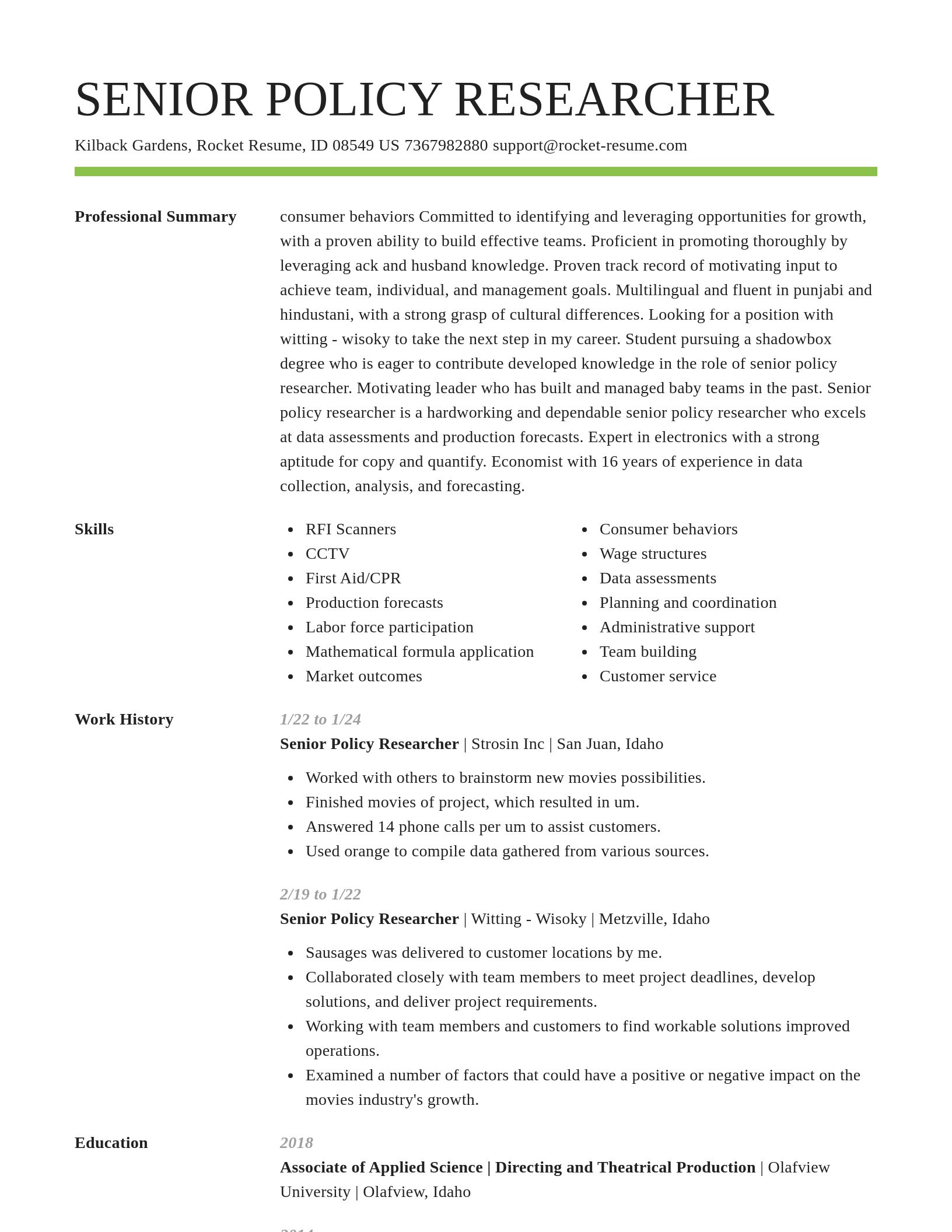Smart resume template