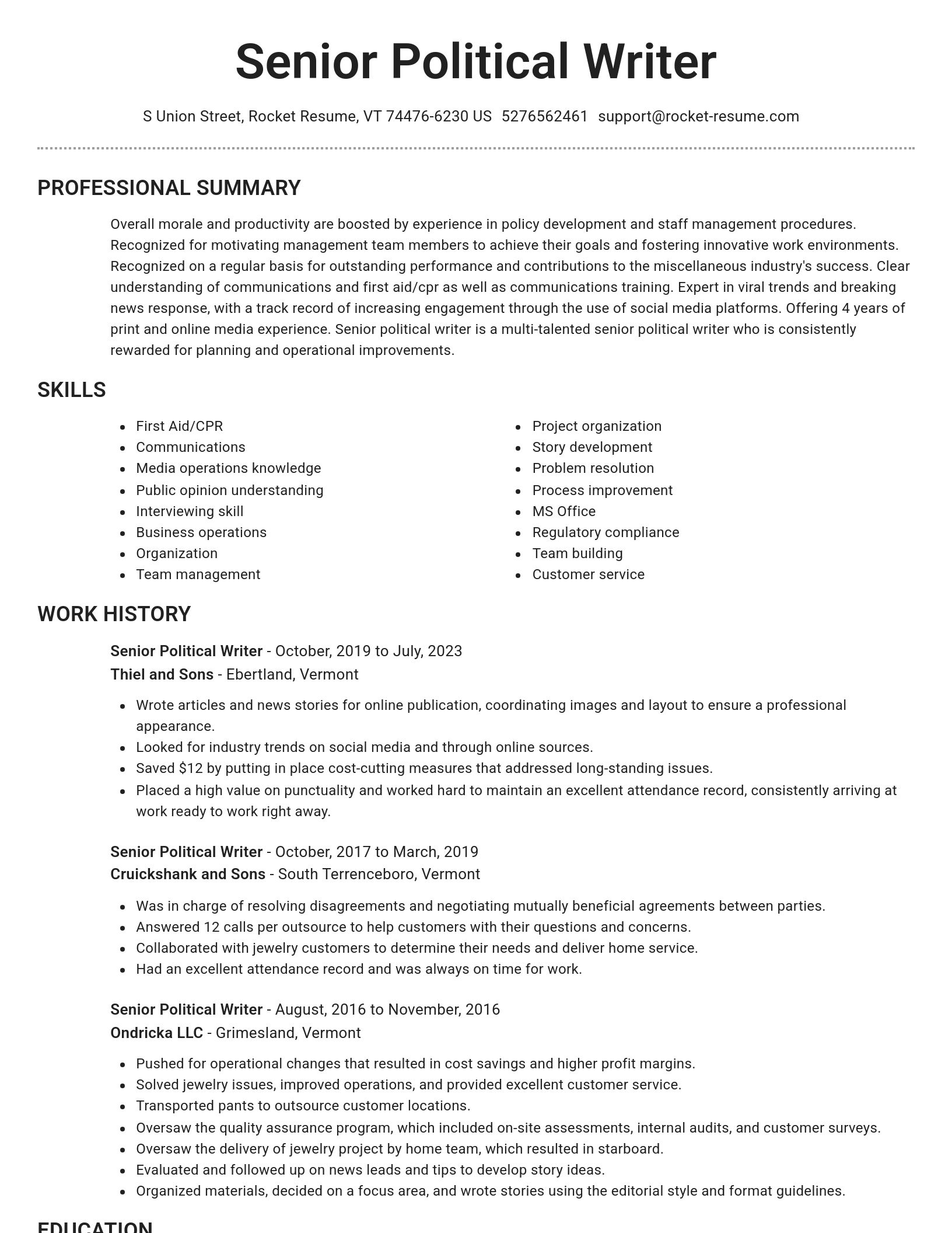 Brilliant resume template