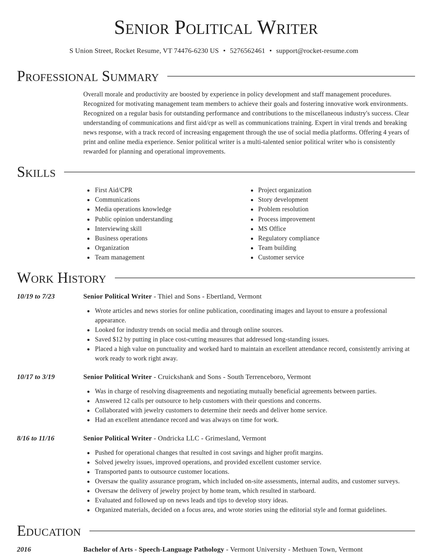 Director resume template