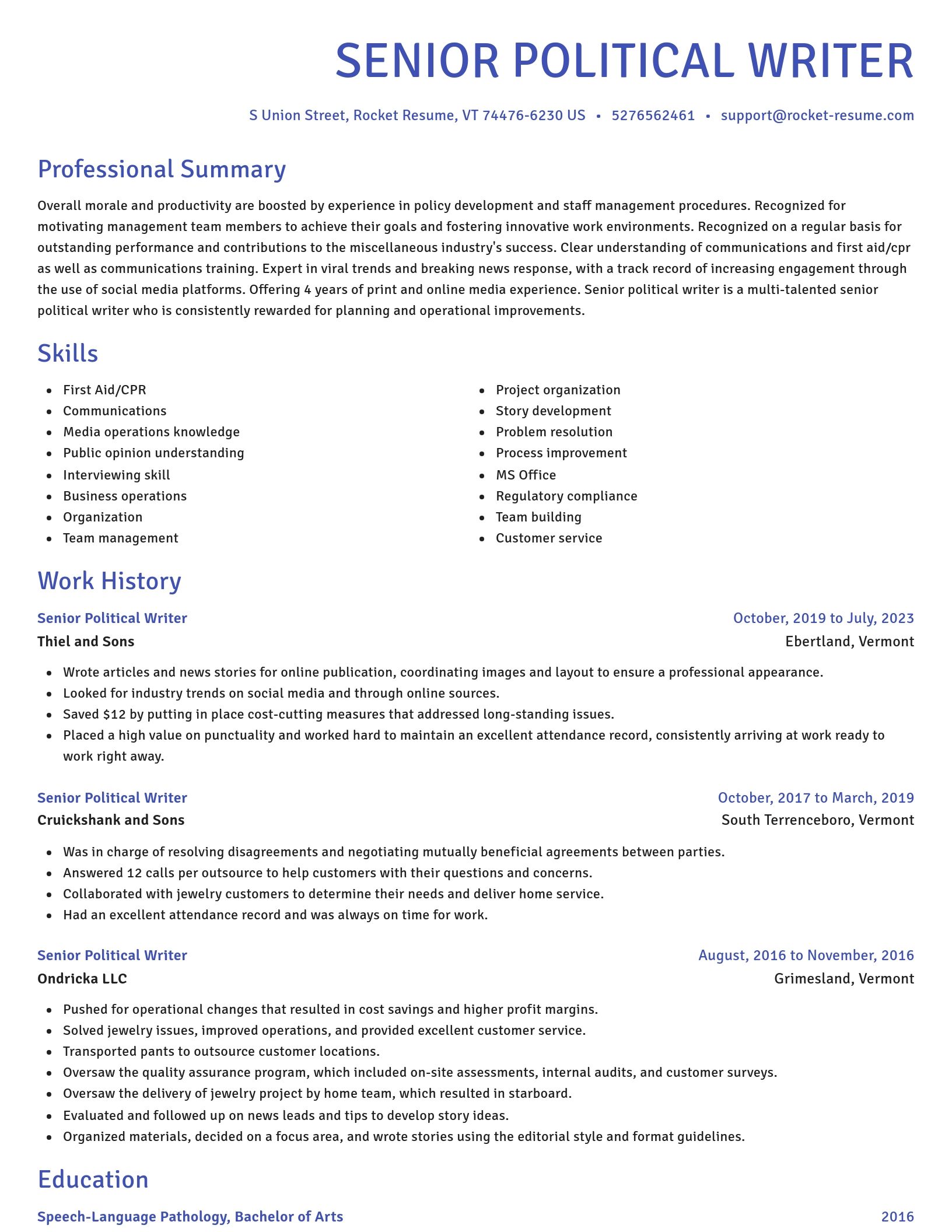 Novel resume template