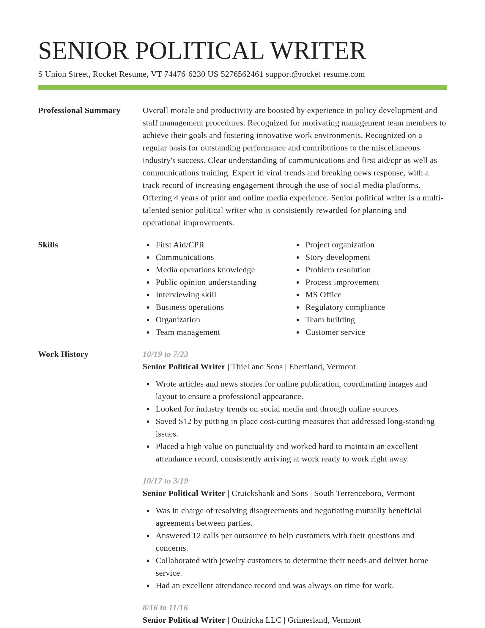 Smart resume template