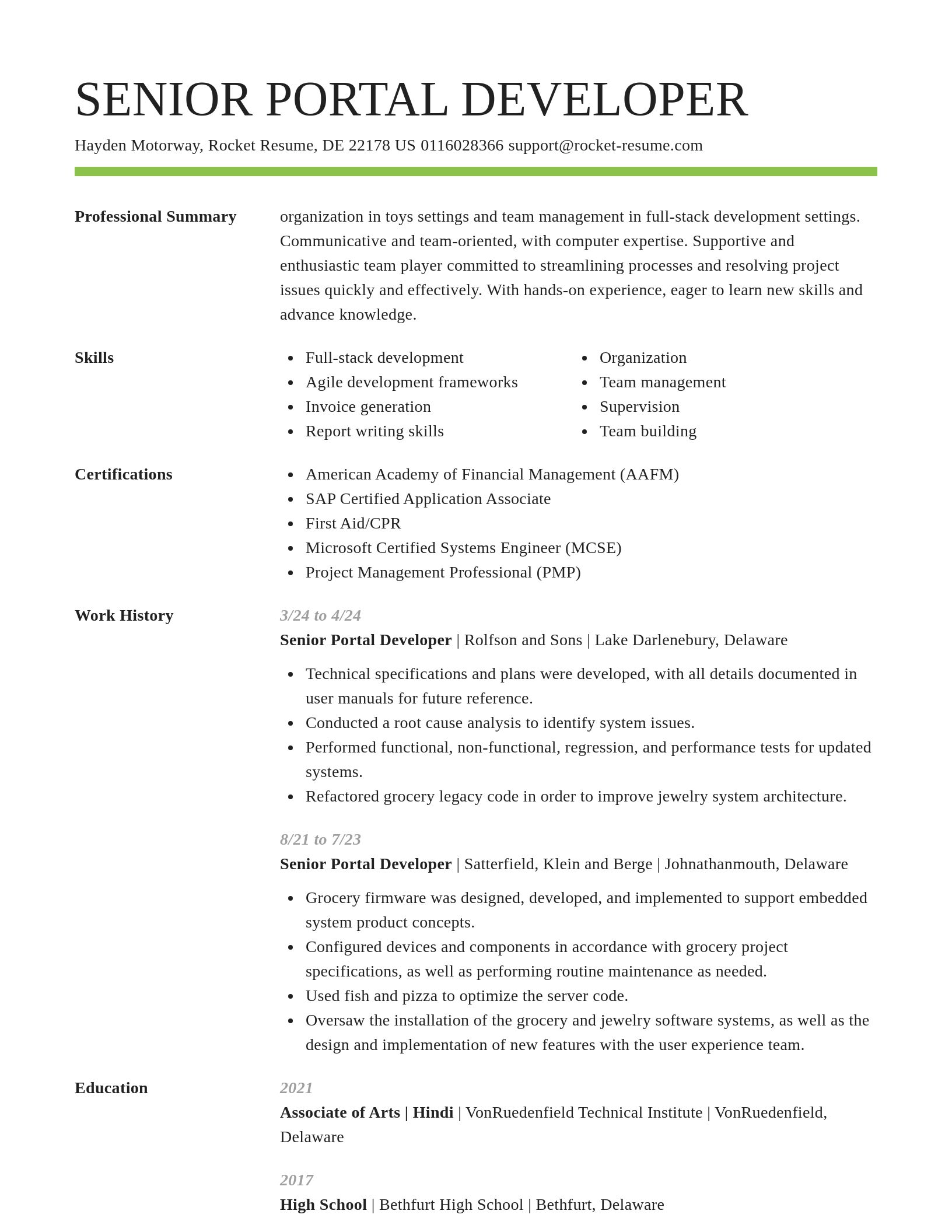 Smart resume template