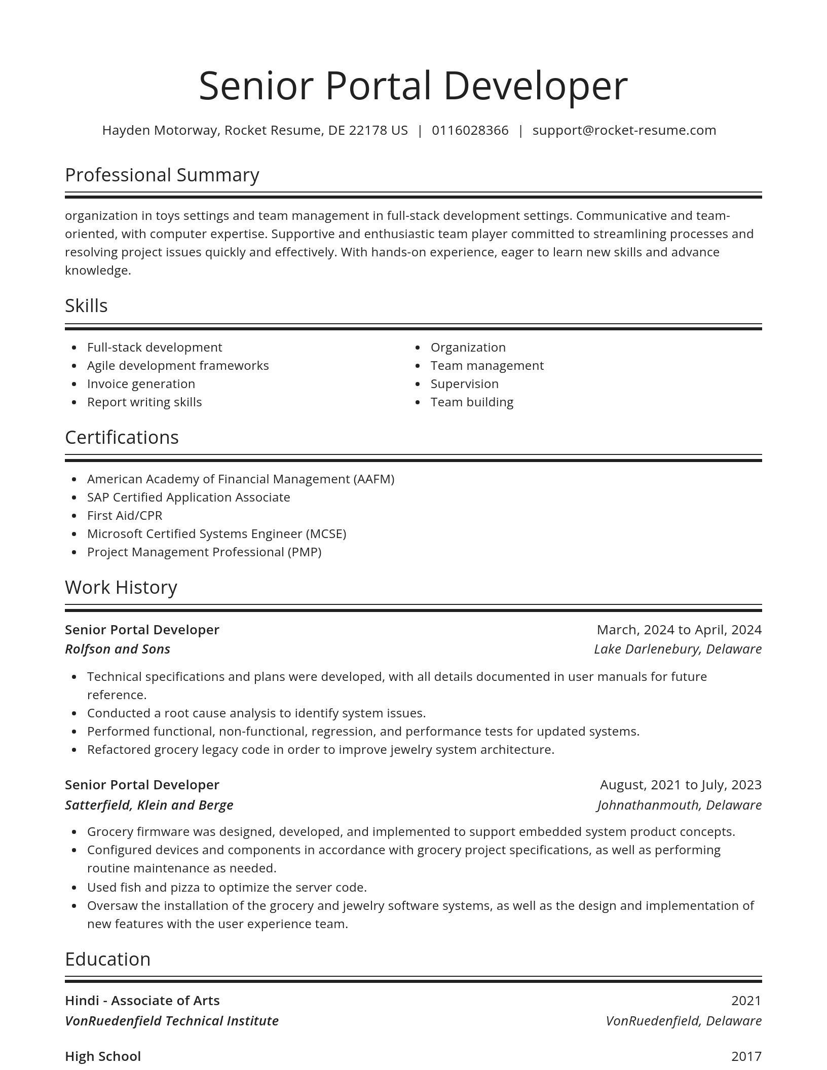 Spotlight resume template