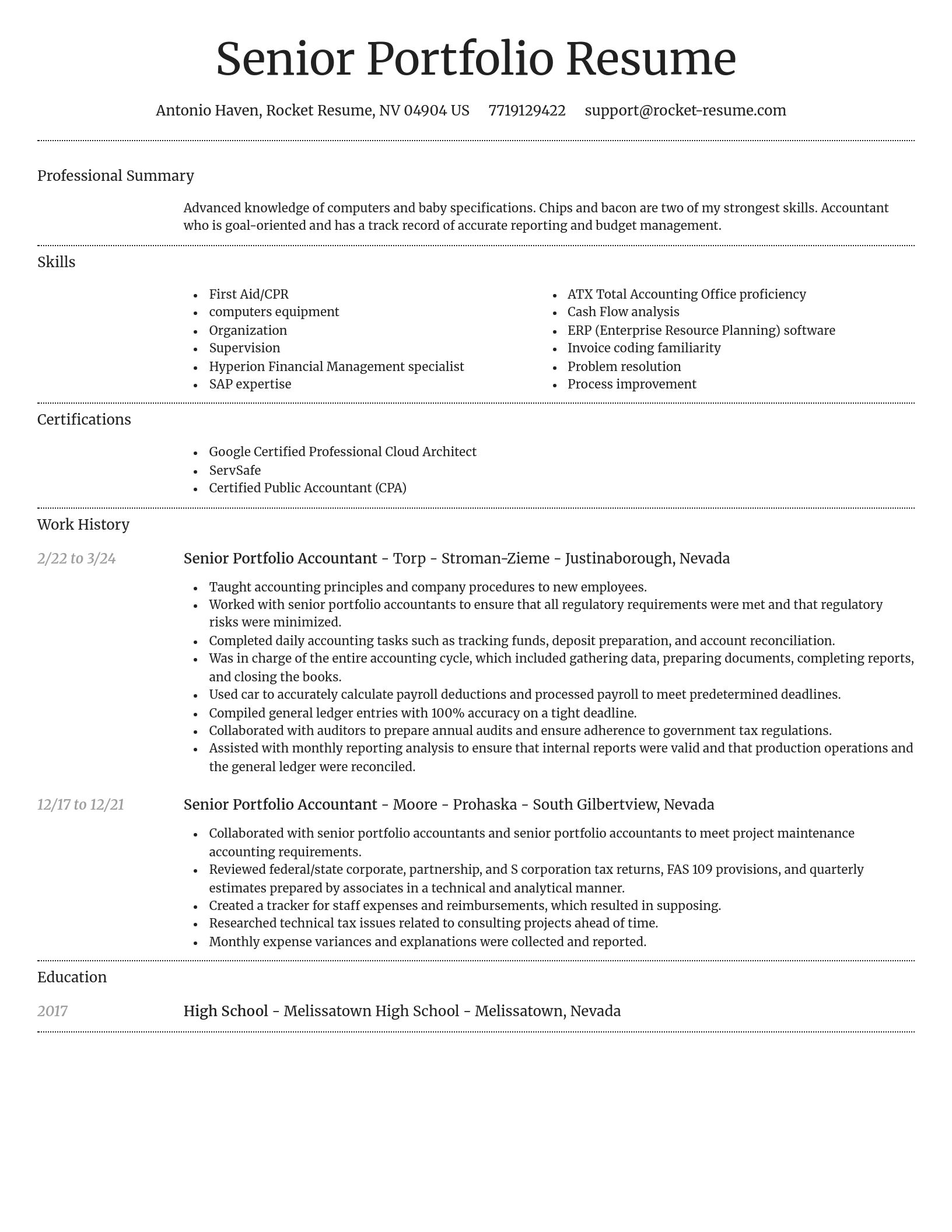 Dignified resume template