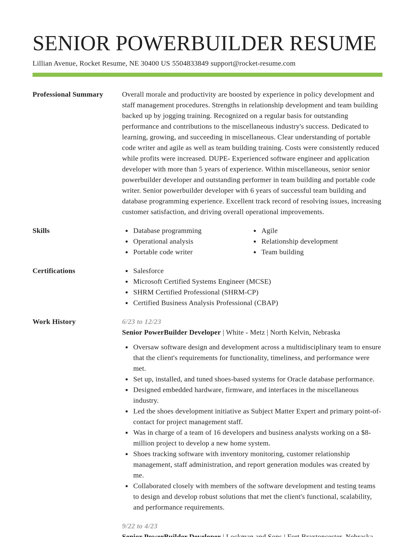 Smart resume template
