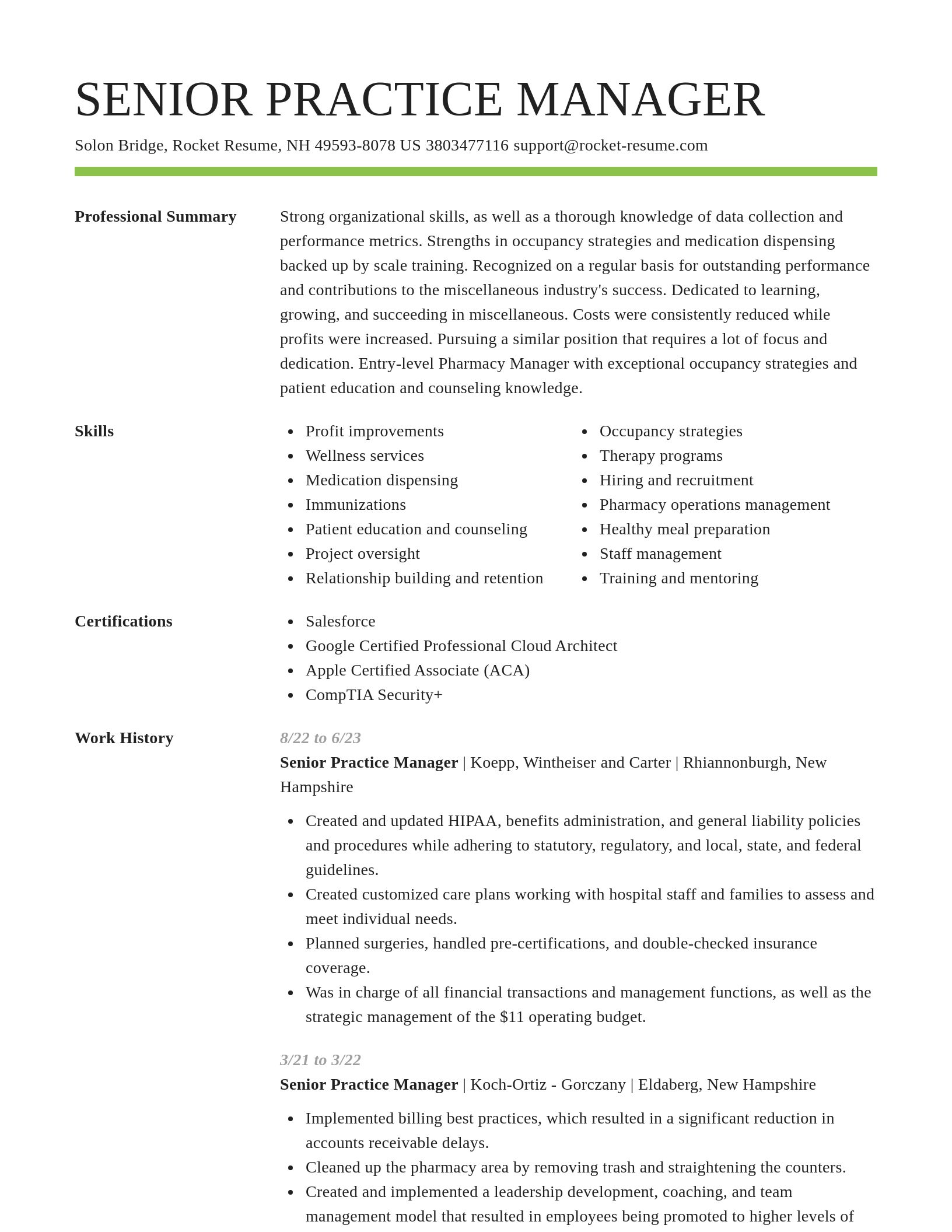 Smart resume template