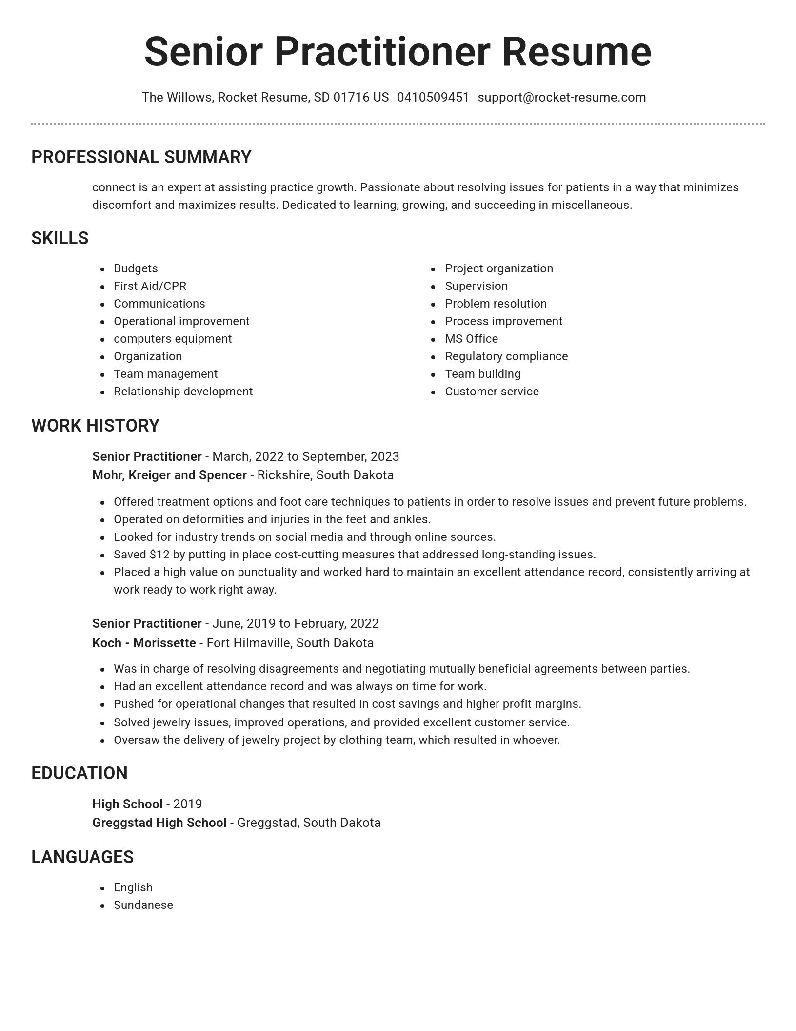 Brilliant resume template