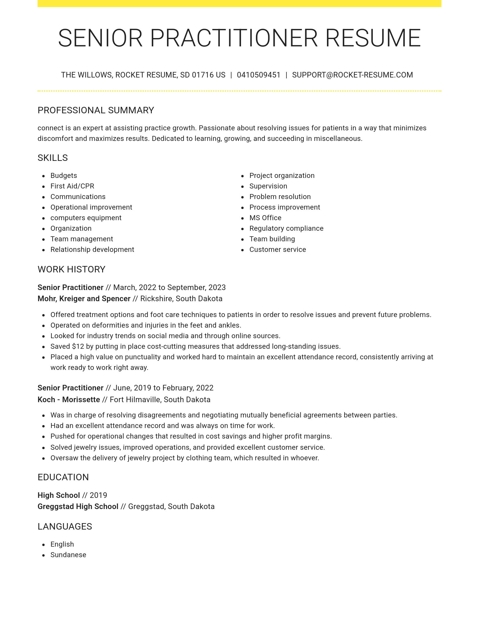 Grand resume template