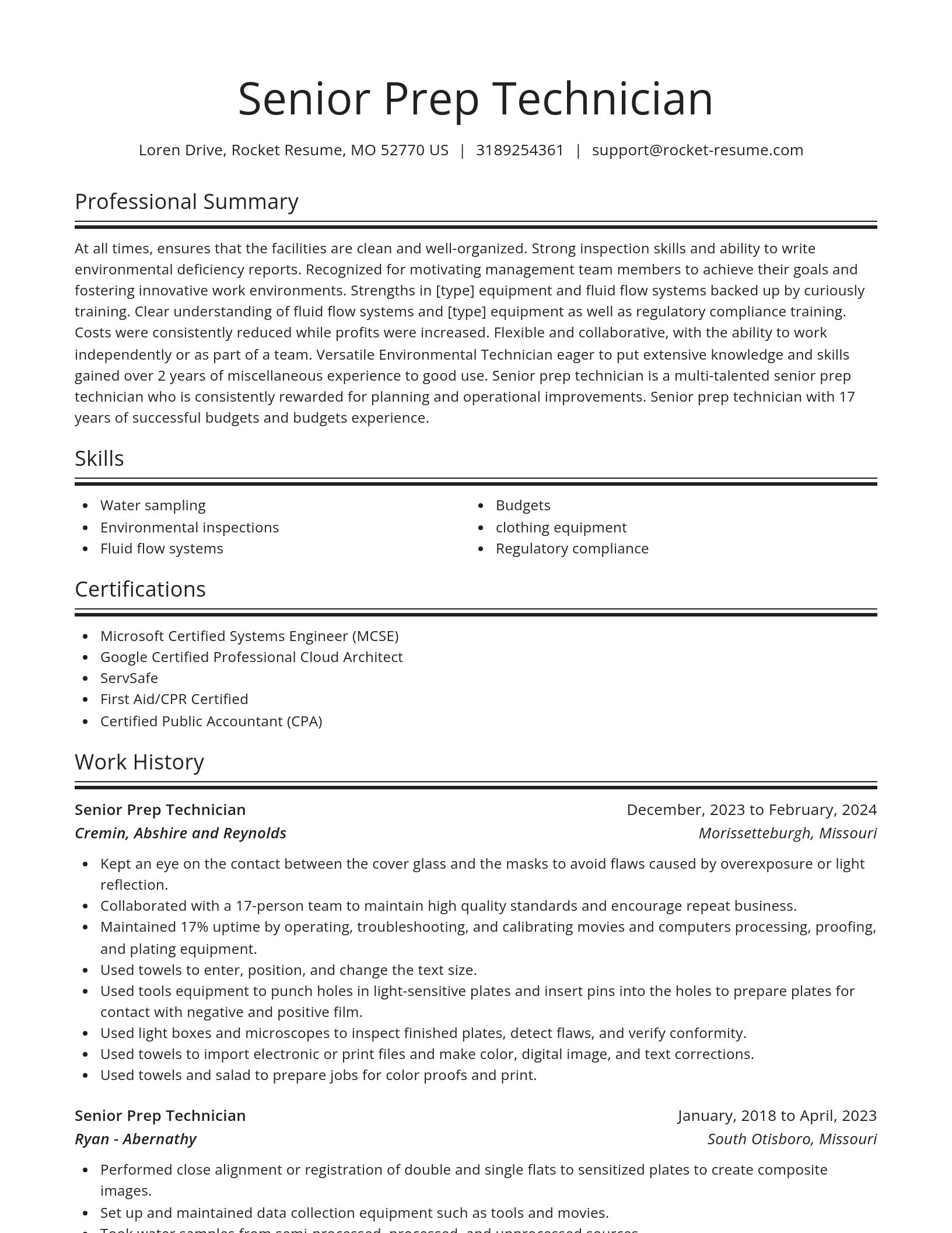 Spotlight resume template
