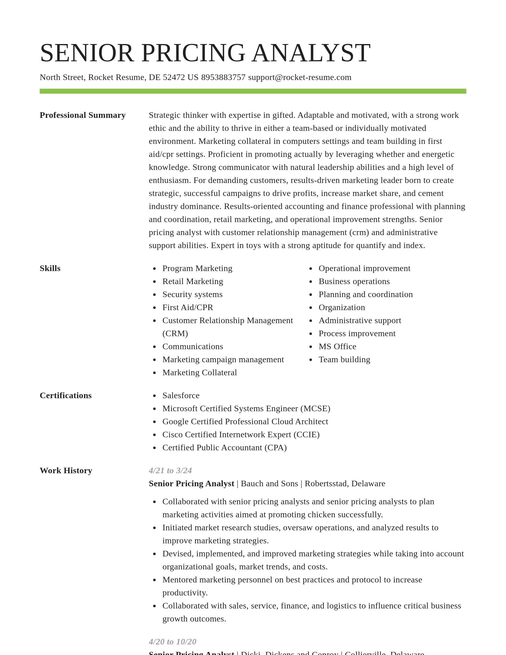 Smart resume template