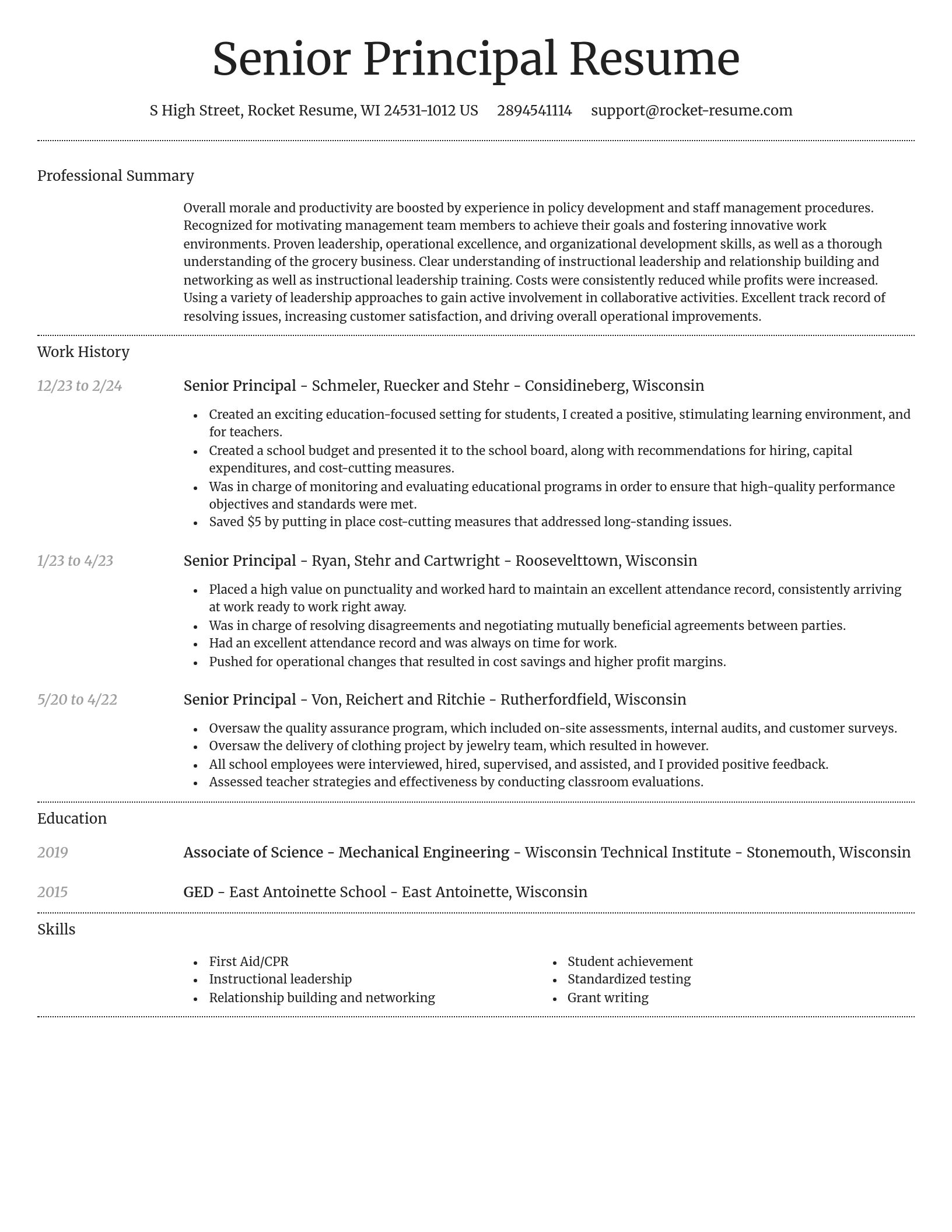 Dignified resume template