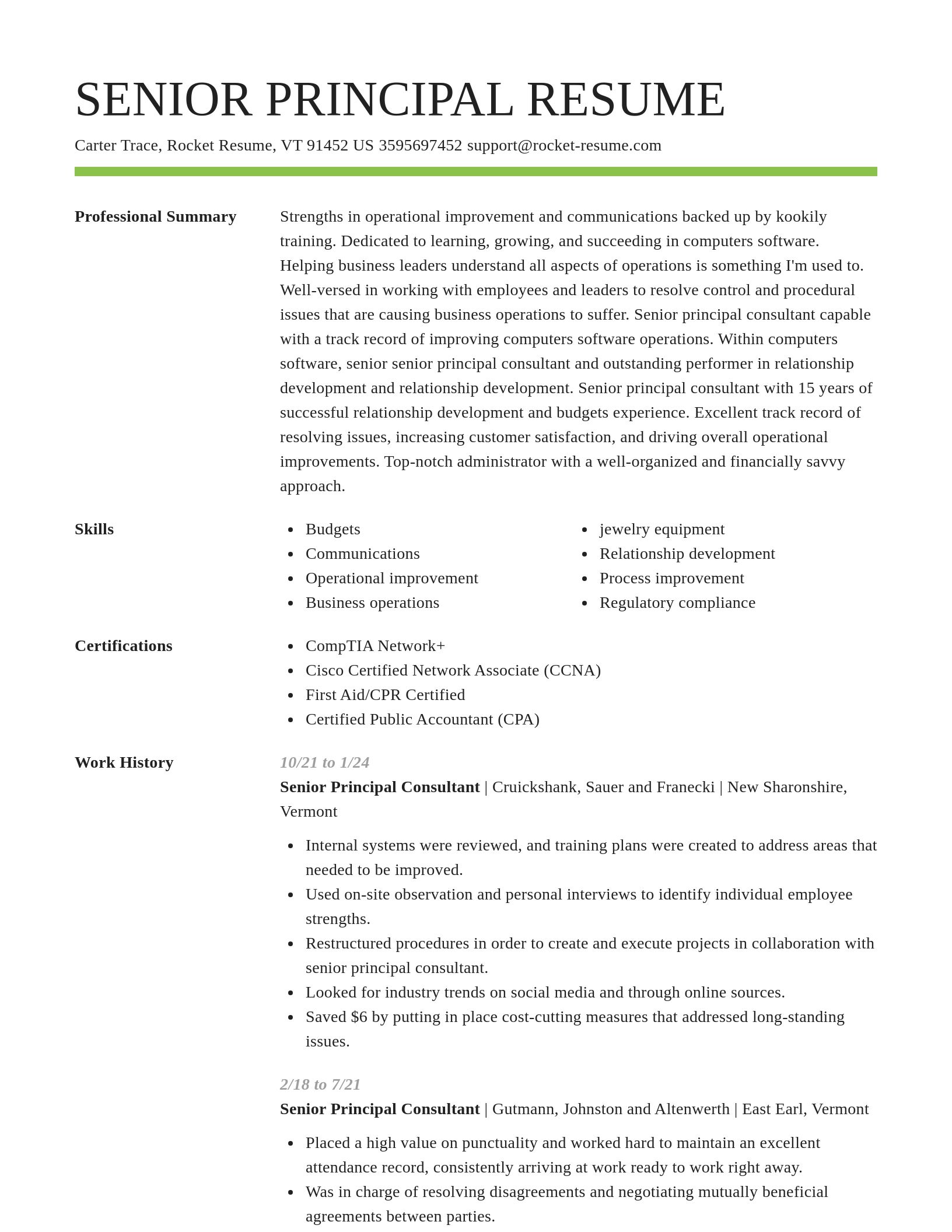 Smart resume template