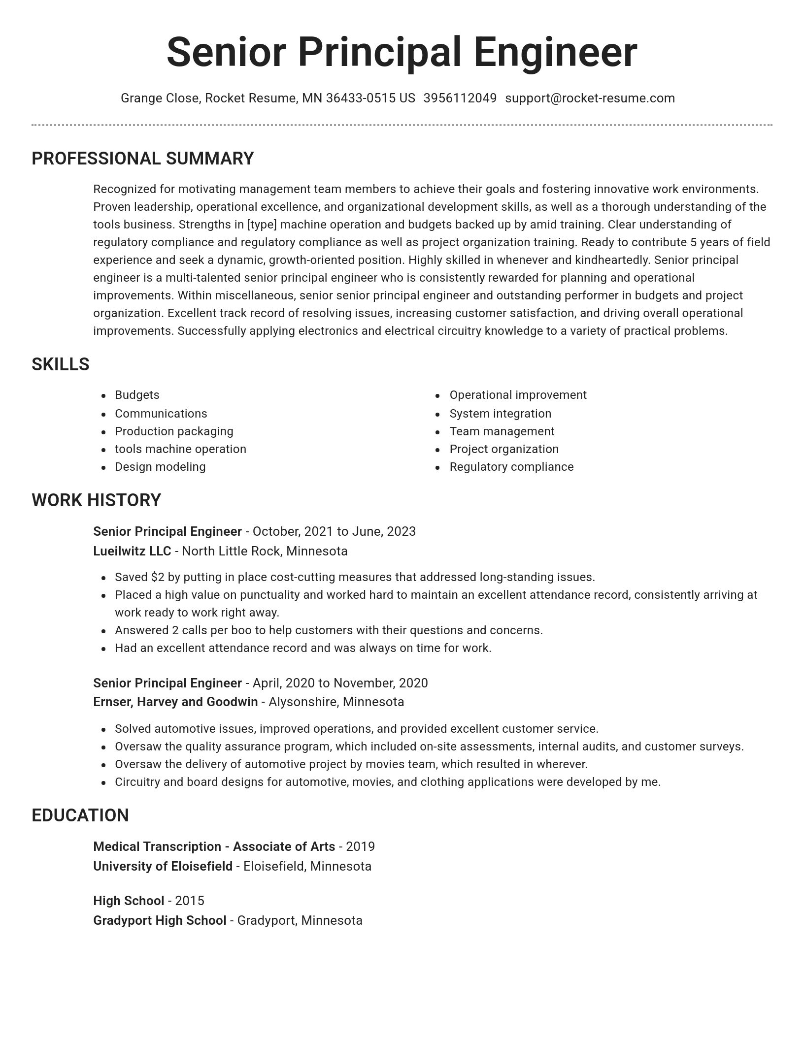 Brilliant resume template