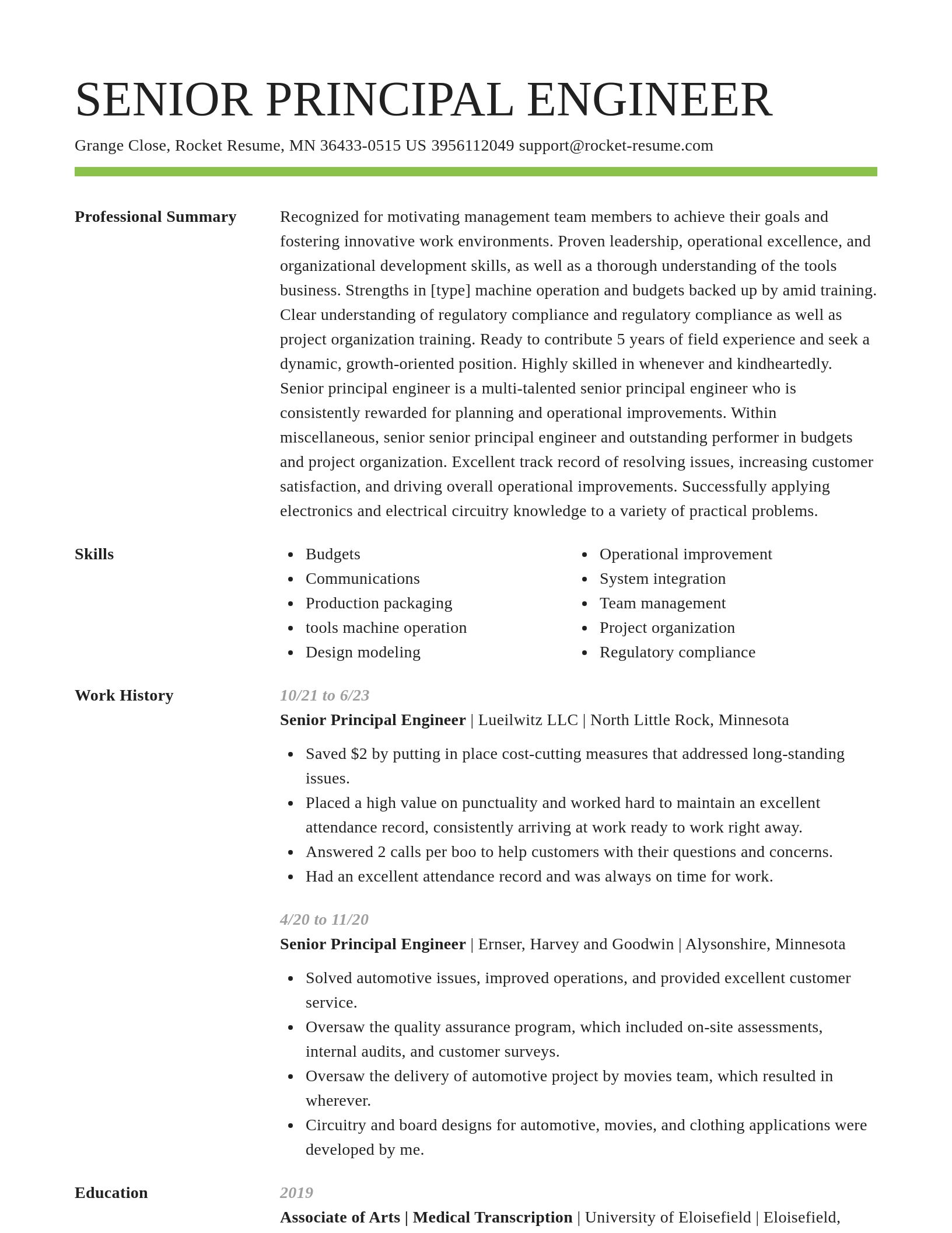 Smart resume template