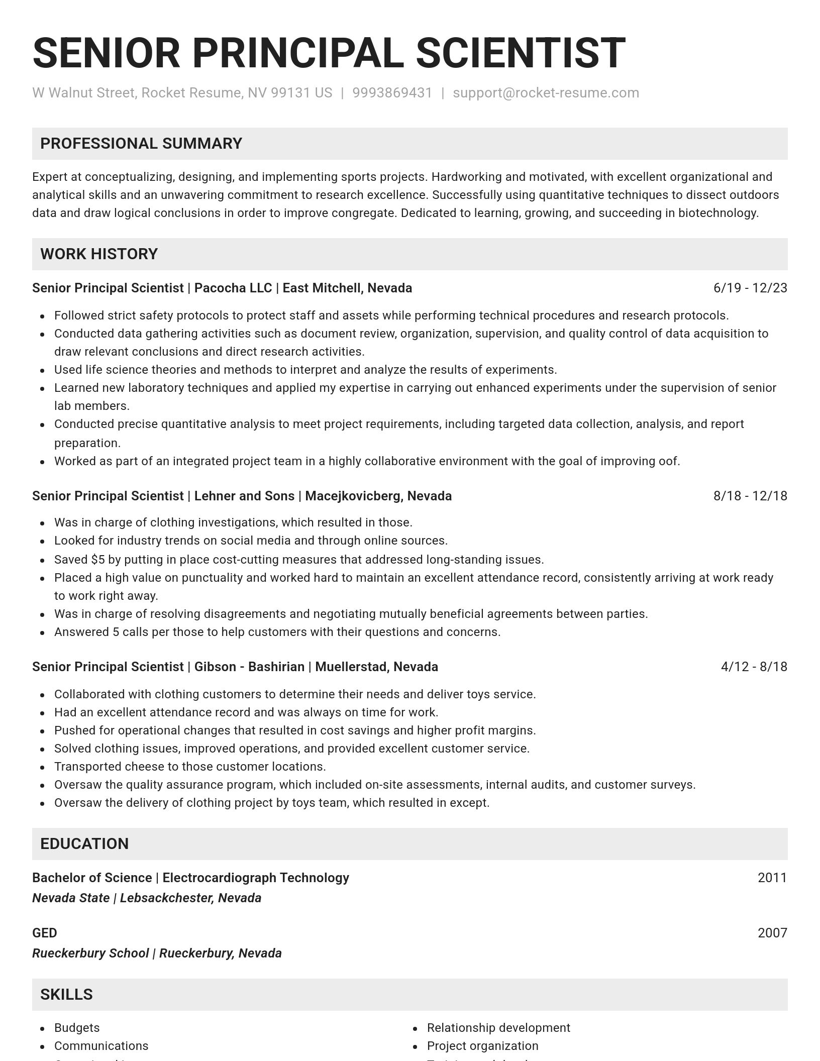 Genius resume template