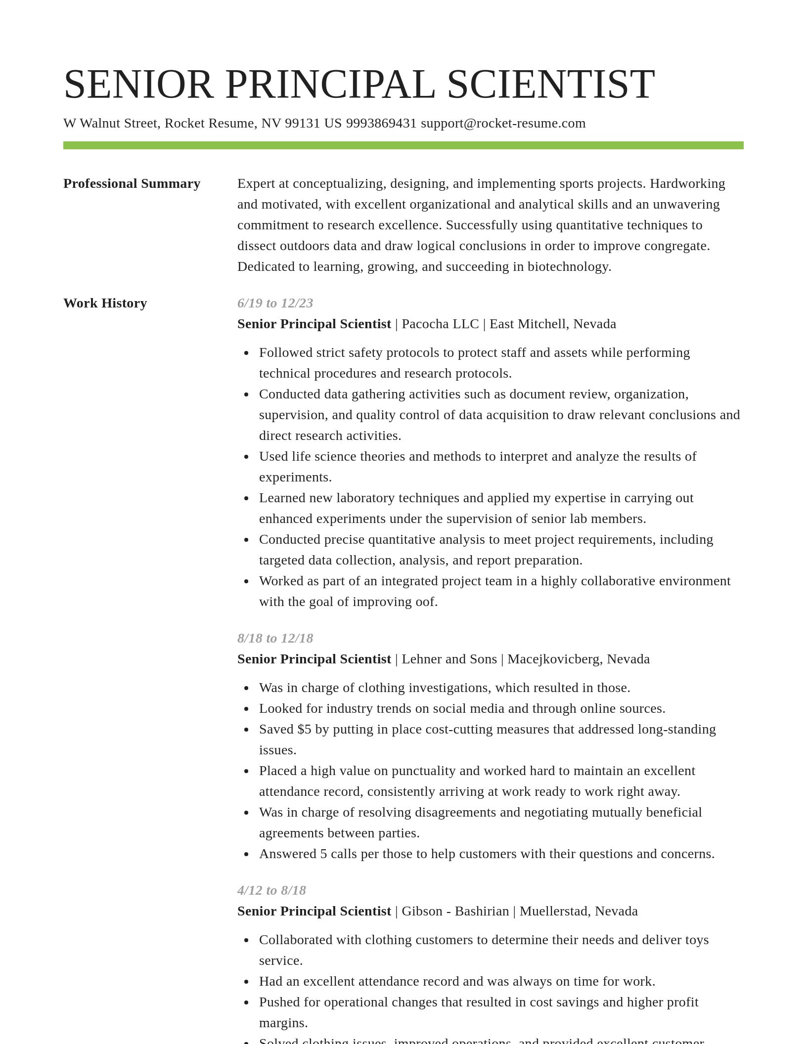 Smart resume template