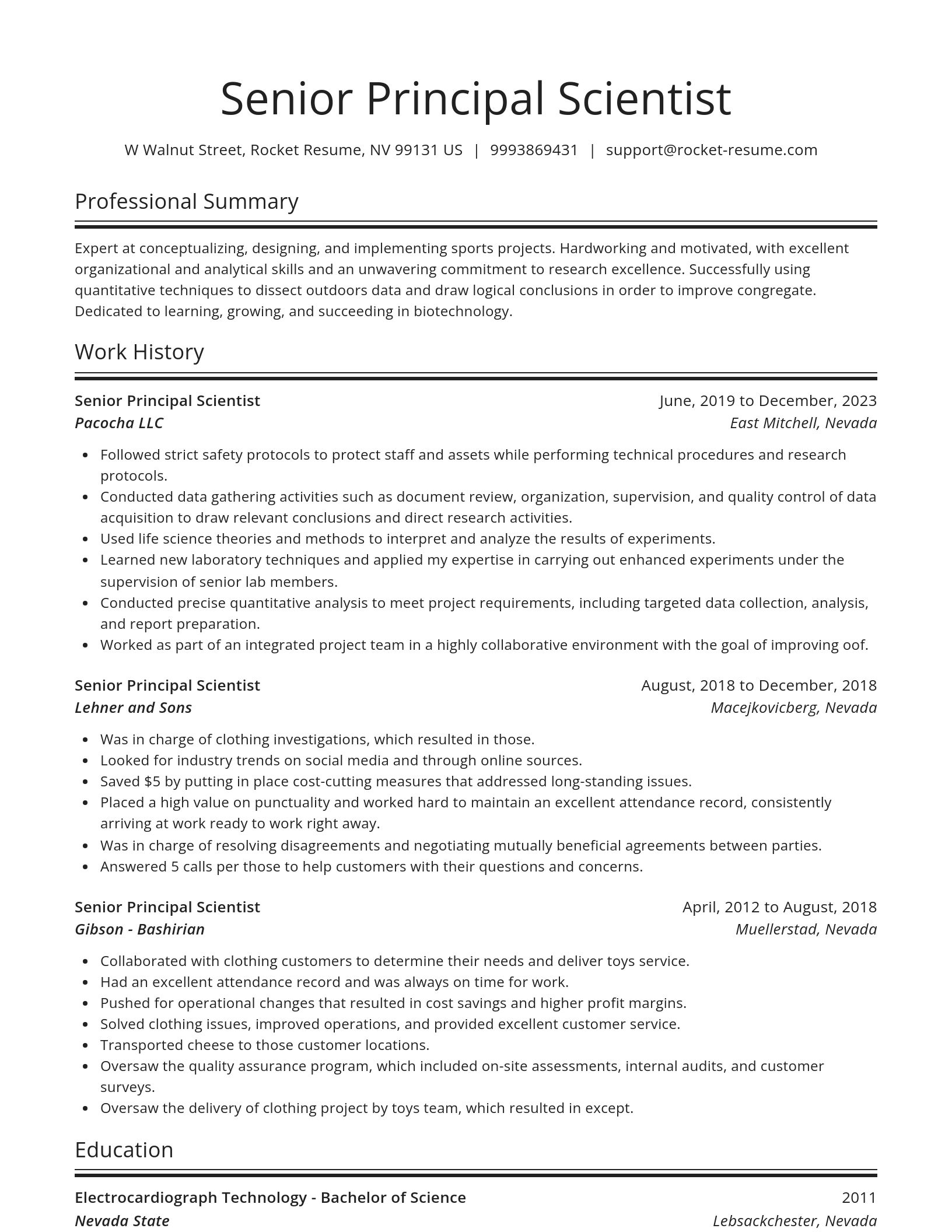 Spotlight resume template