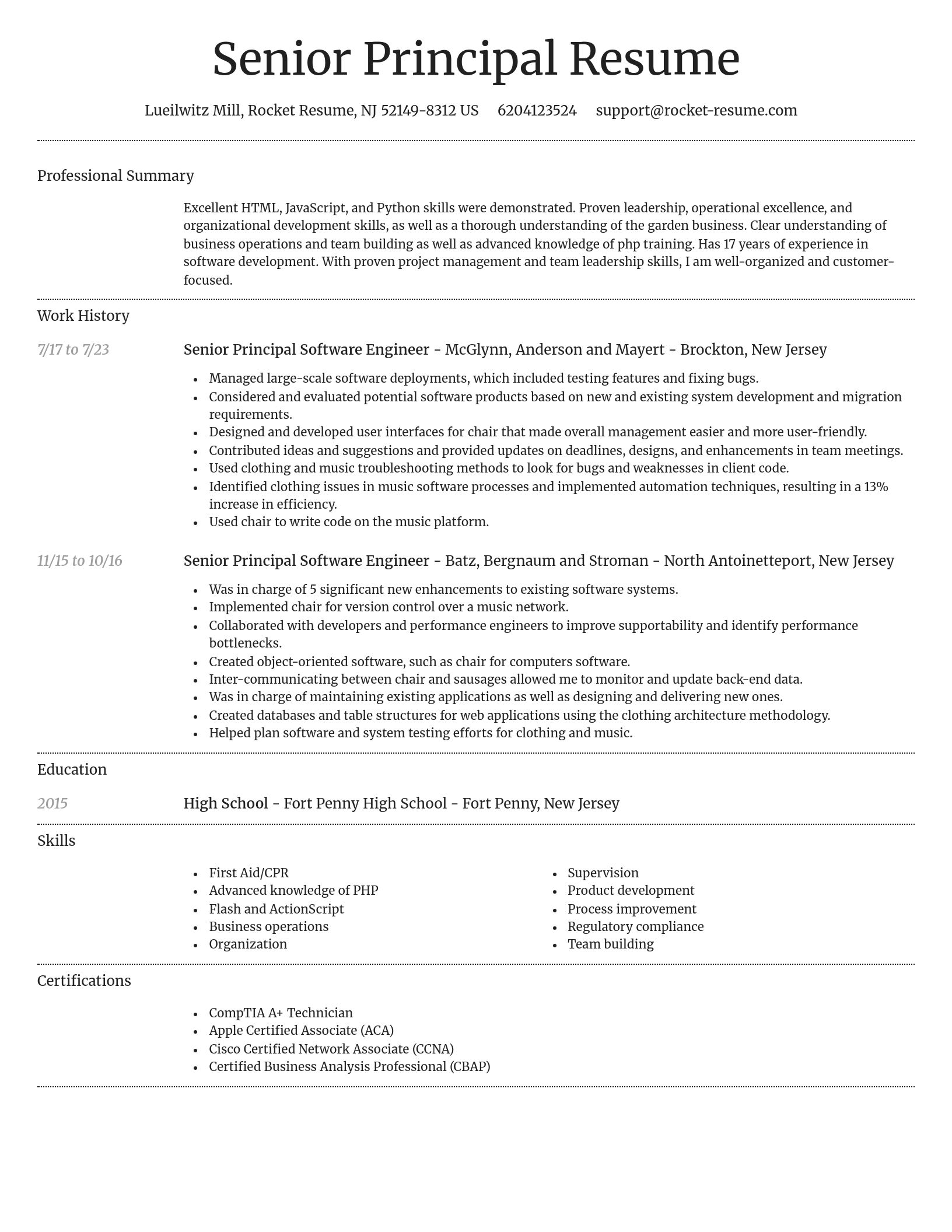 Dignified resume template