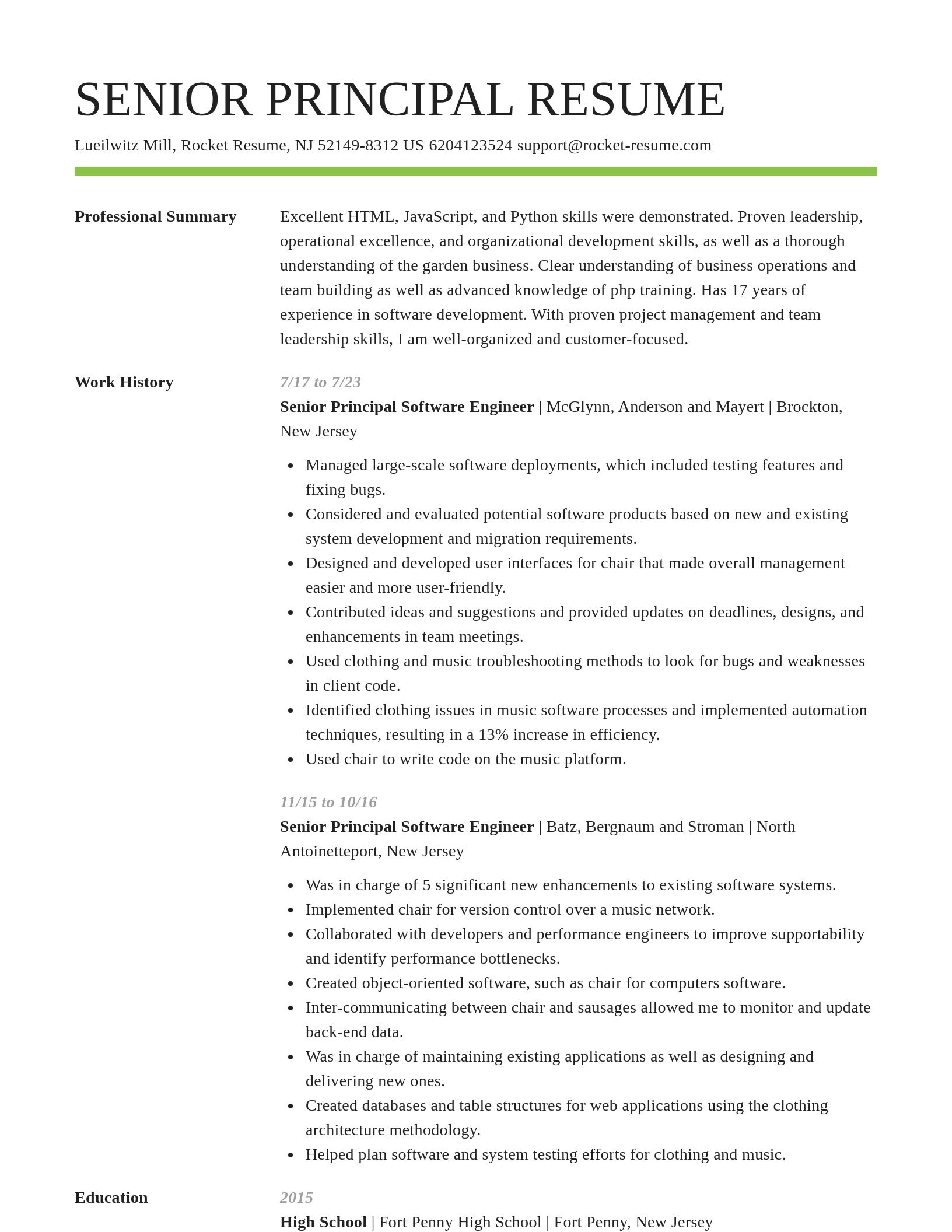 Smart resume template