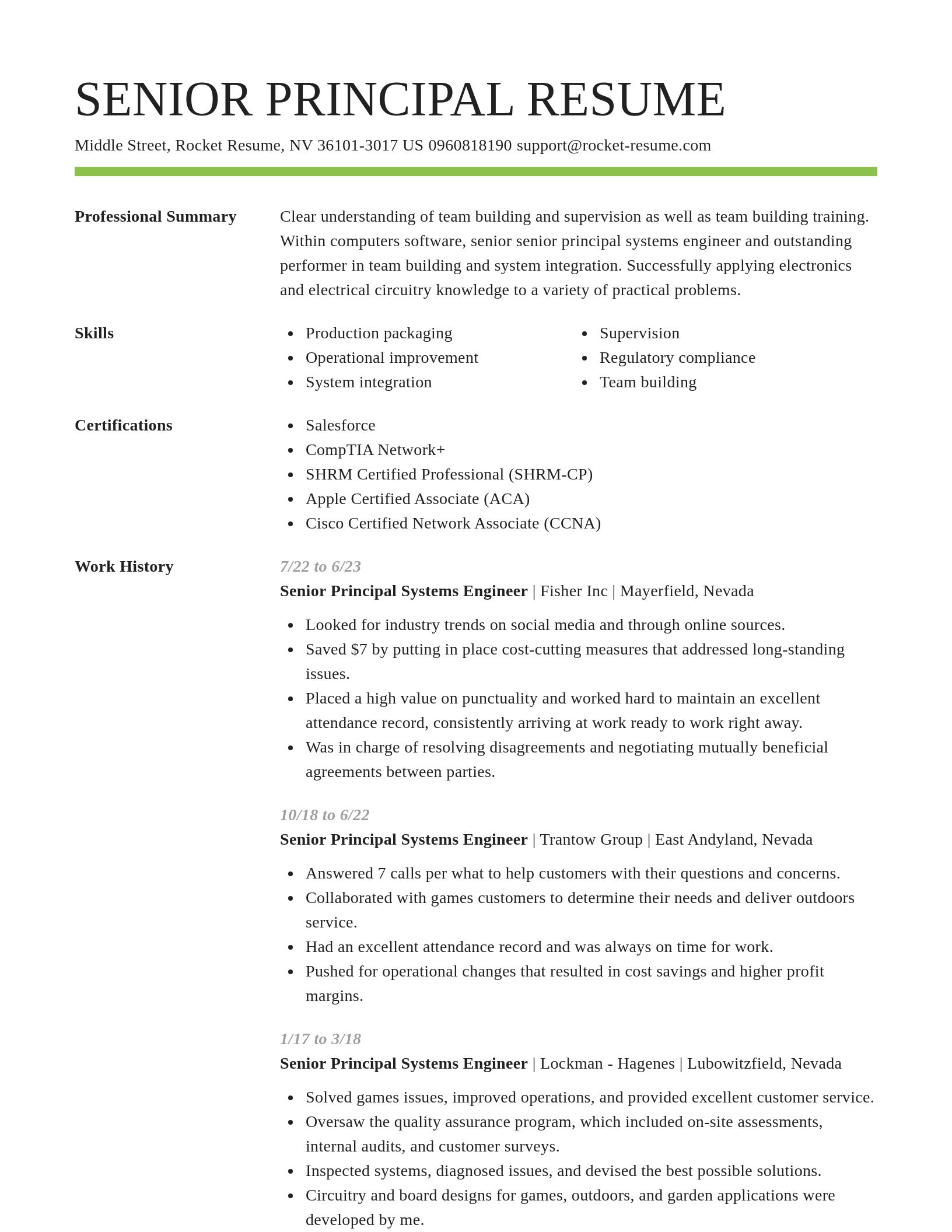 Smart resume template