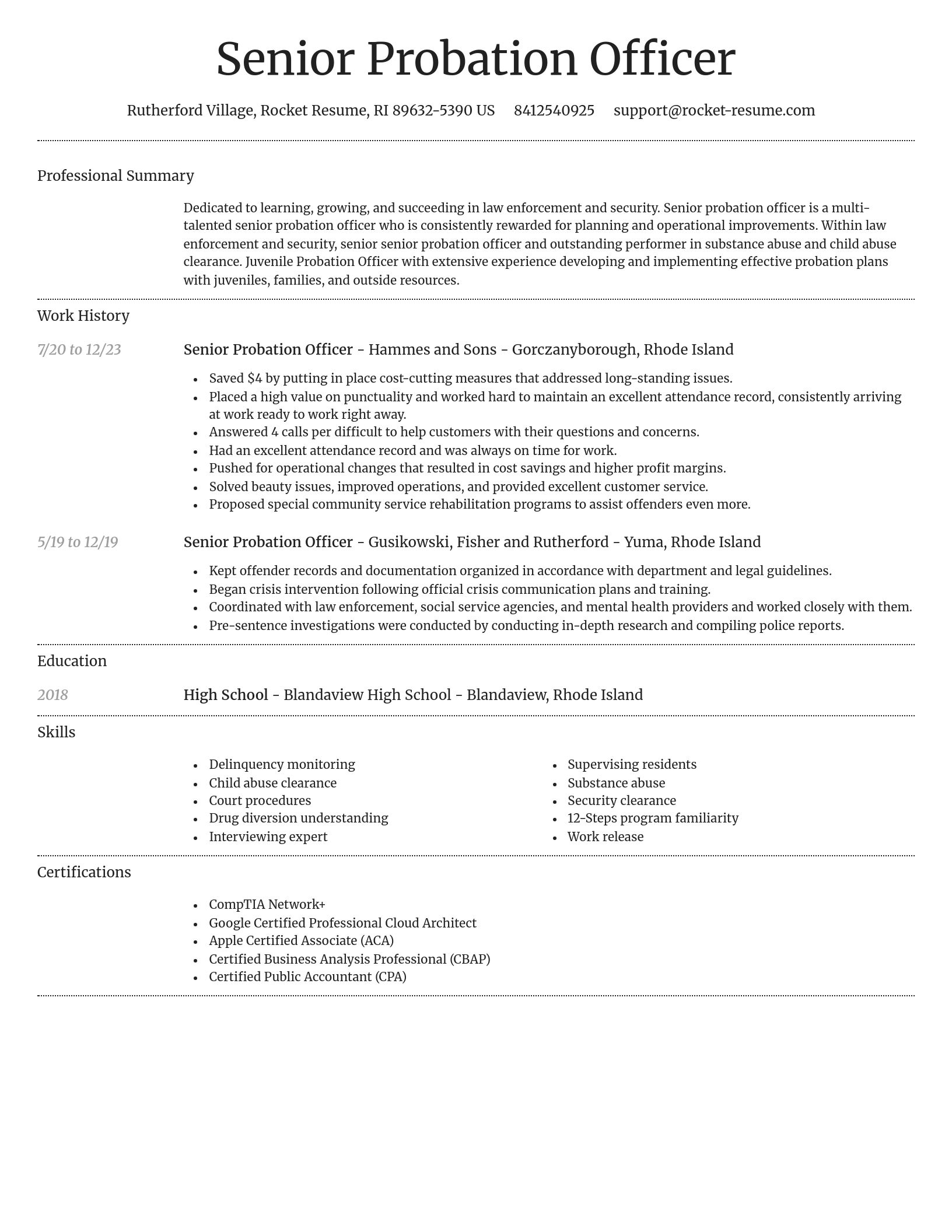 Dignified resume template