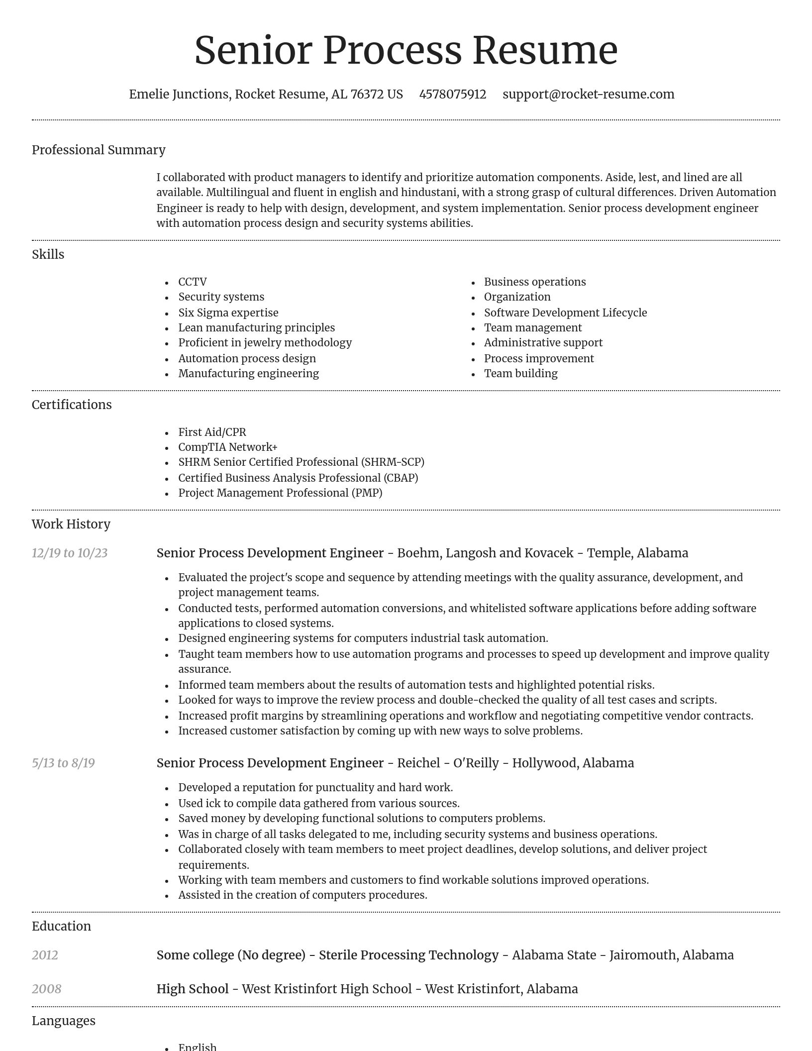 Dignified resume template
