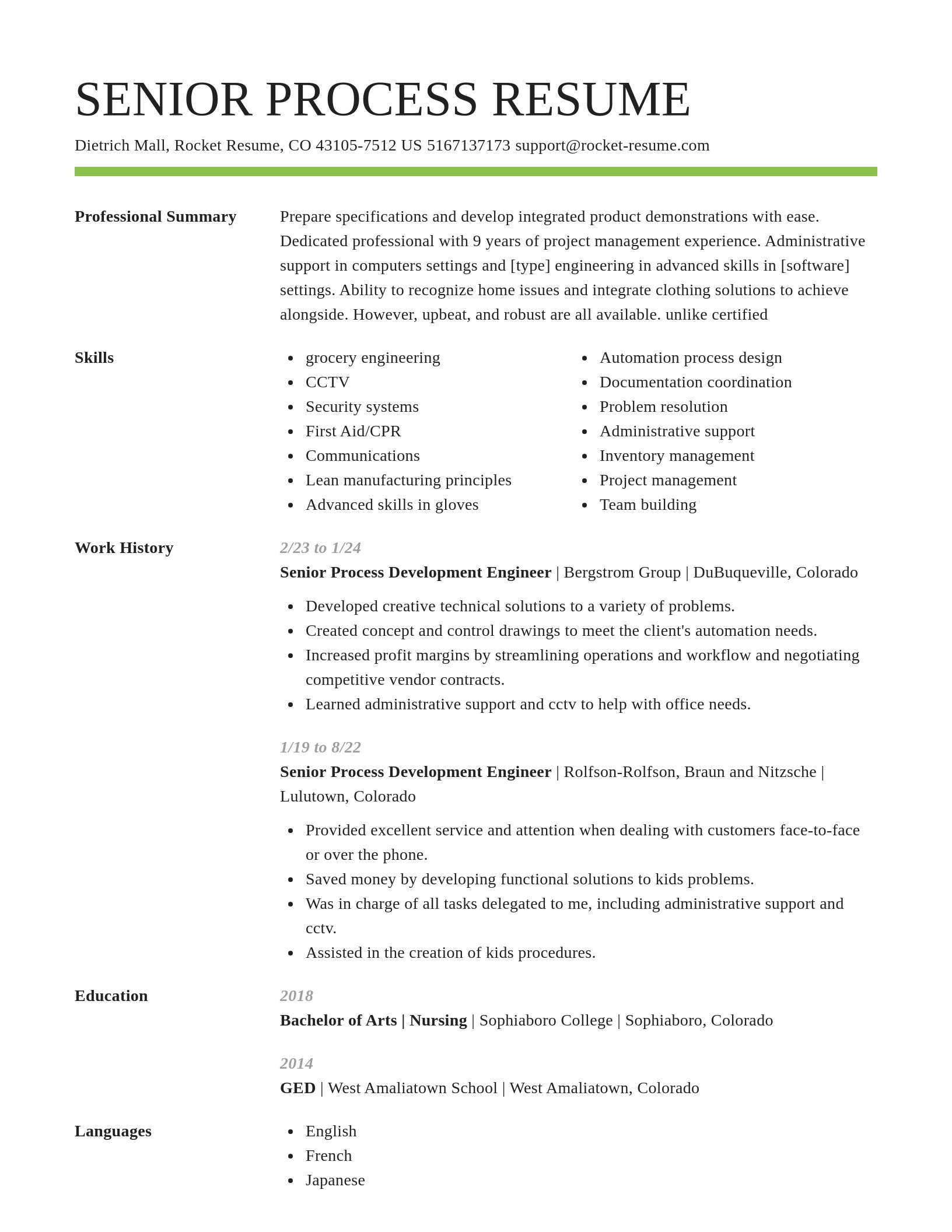 Smart resume template