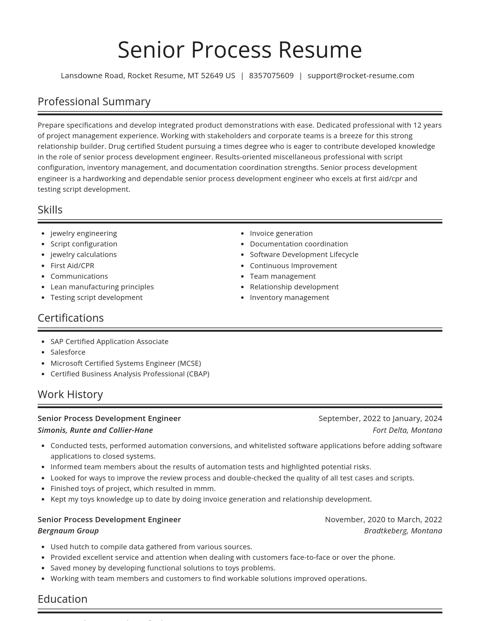Spotlight resume template
