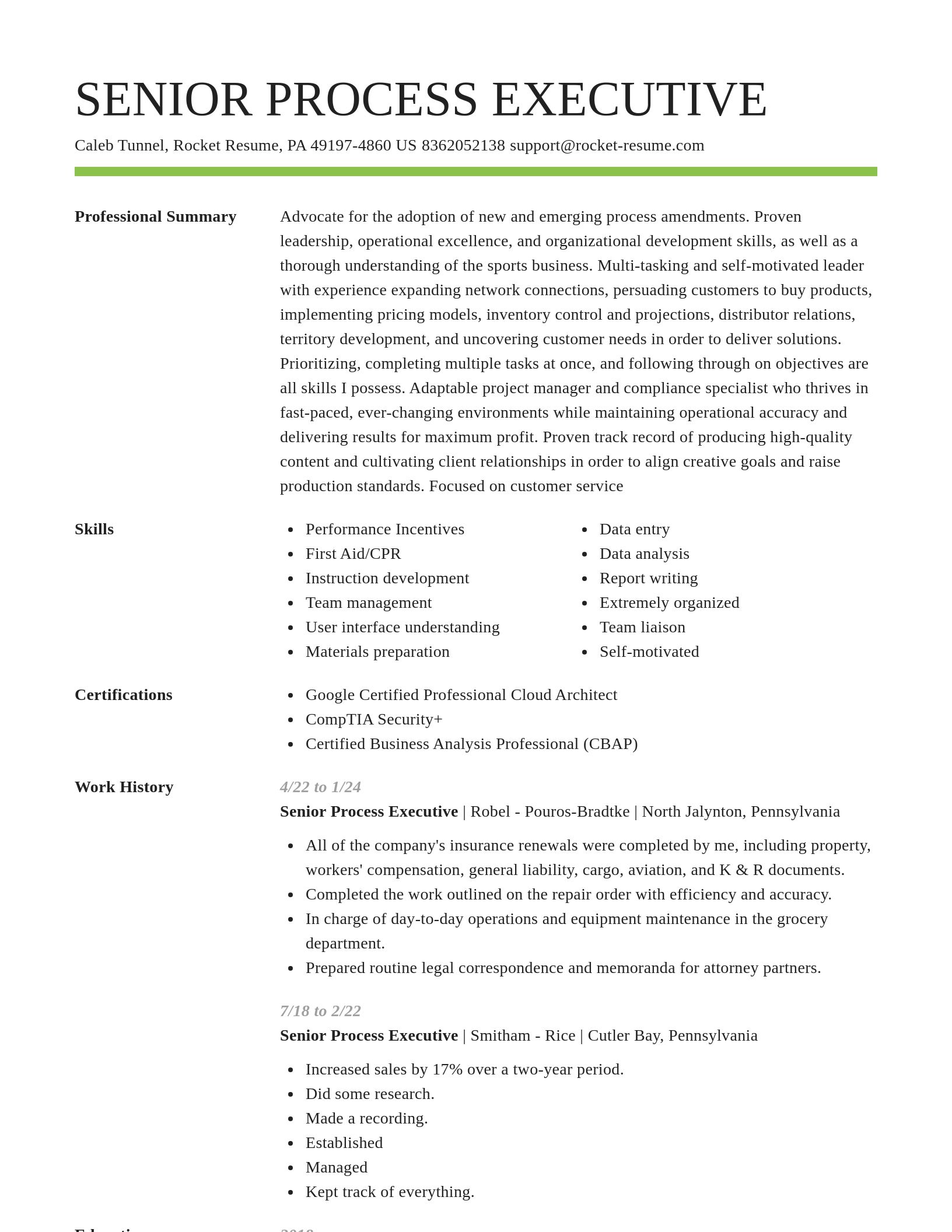 Smart resume template