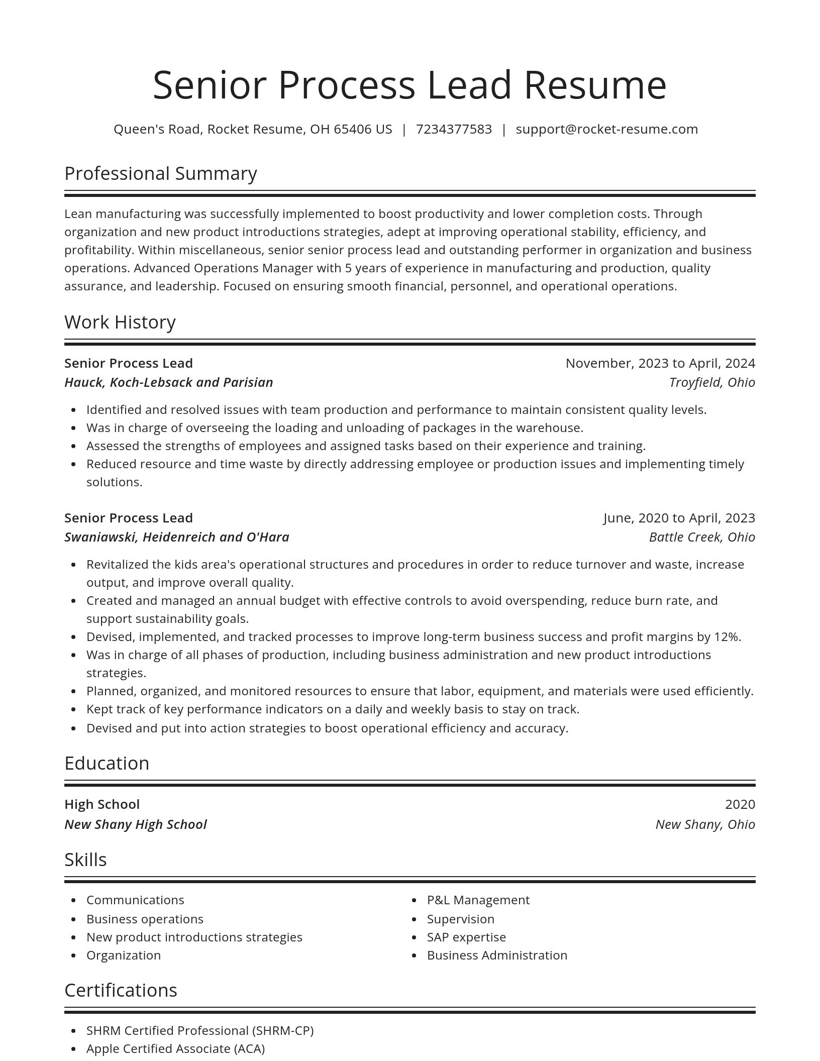 Spotlight resume template