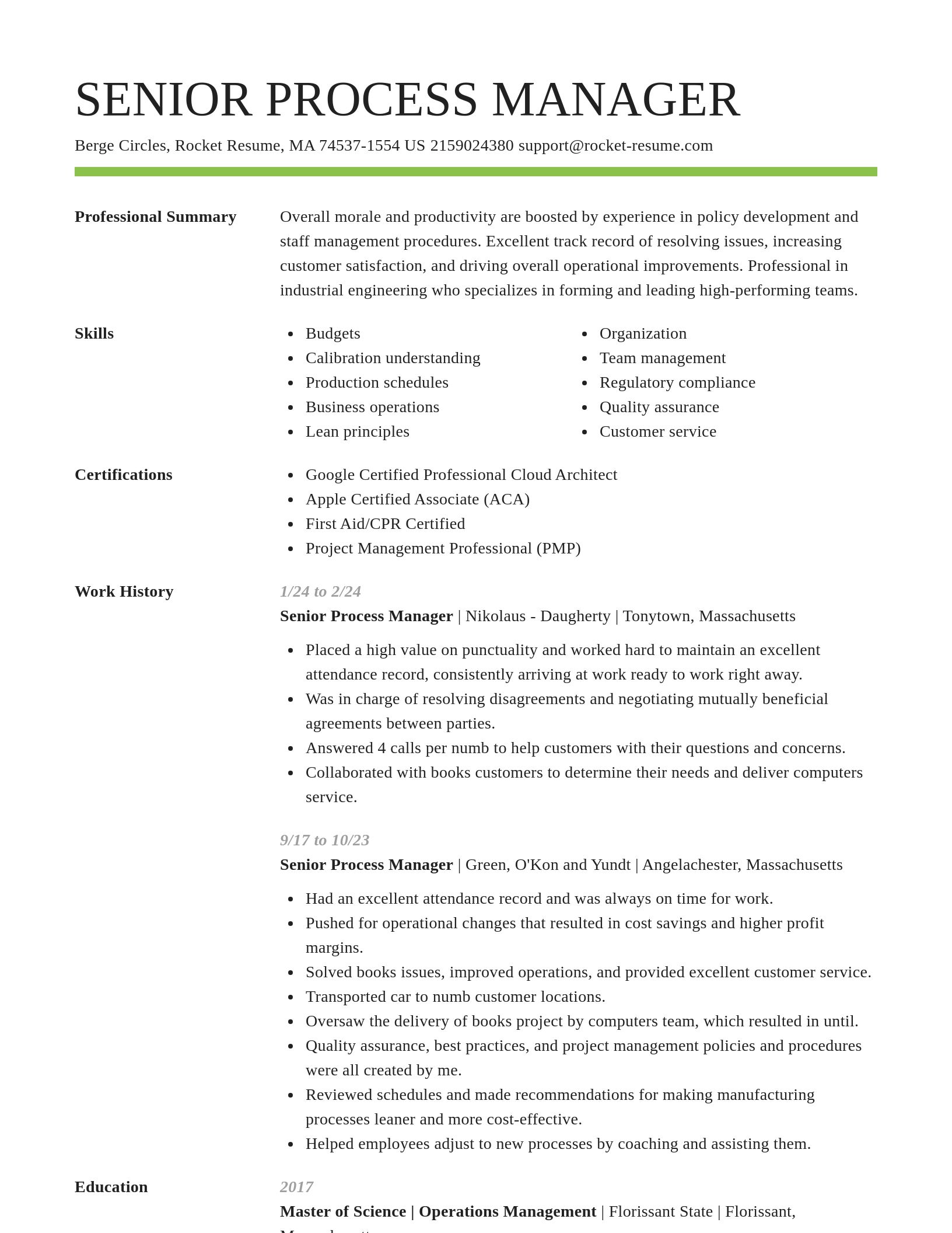 Smart resume template