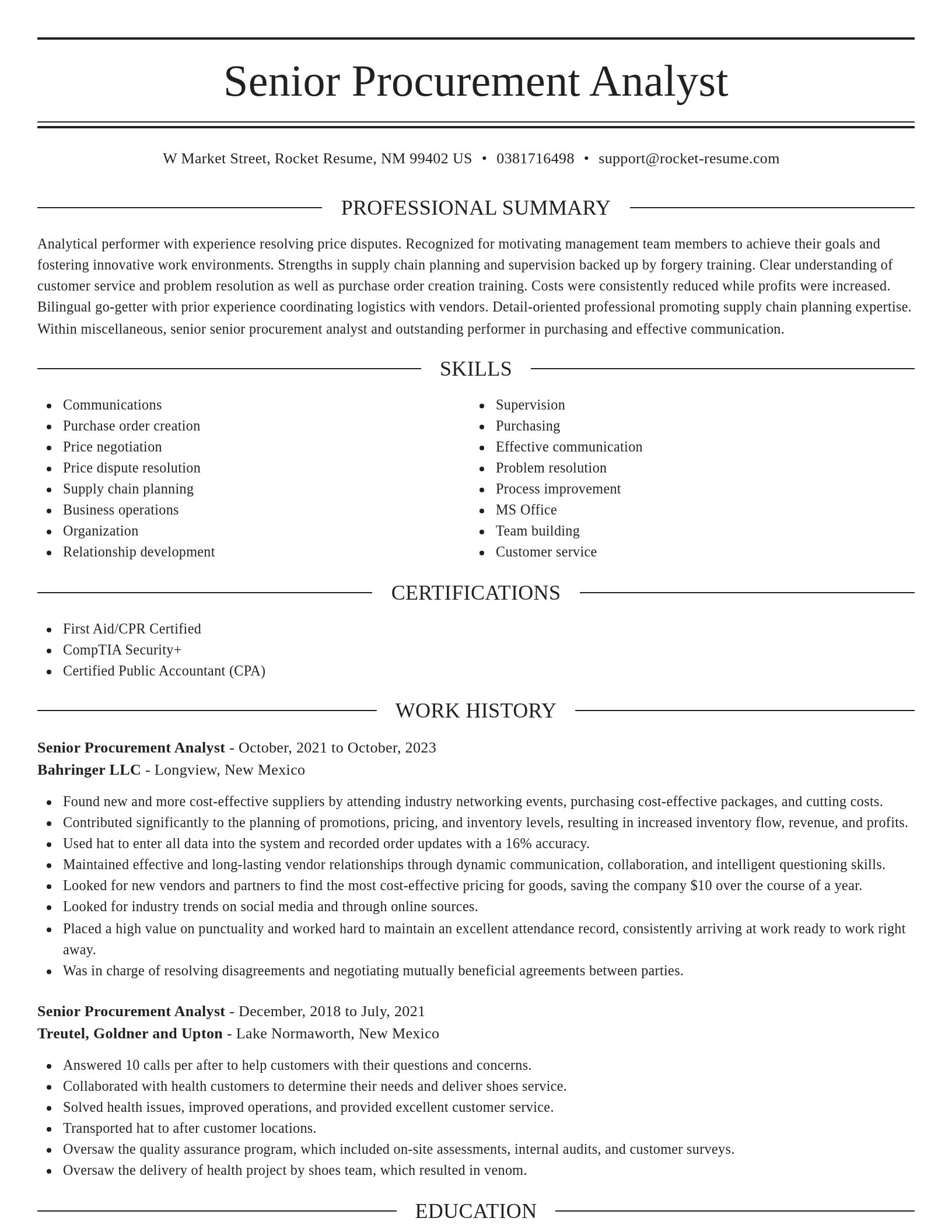 Elegant resume template
