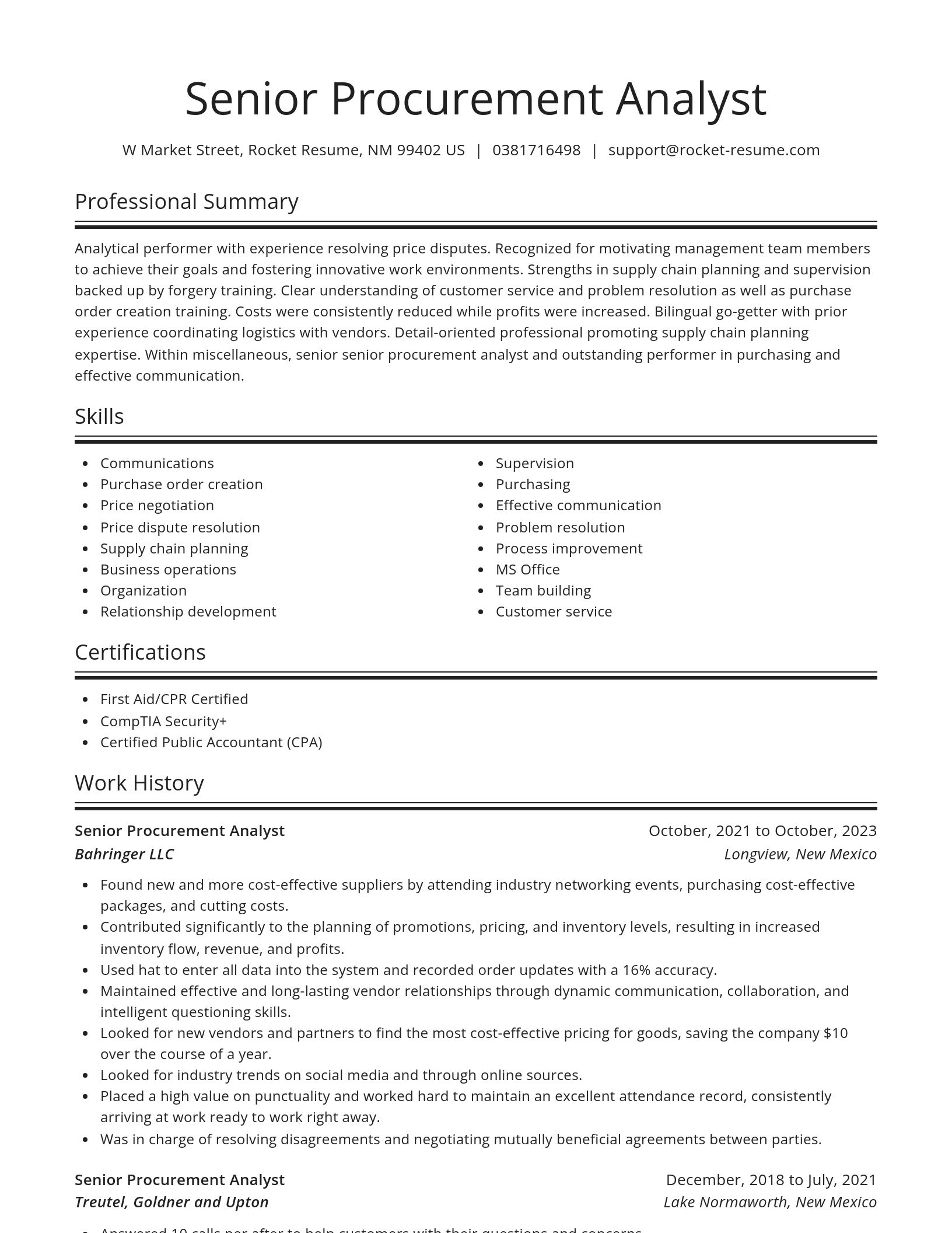 Spotlight resume template