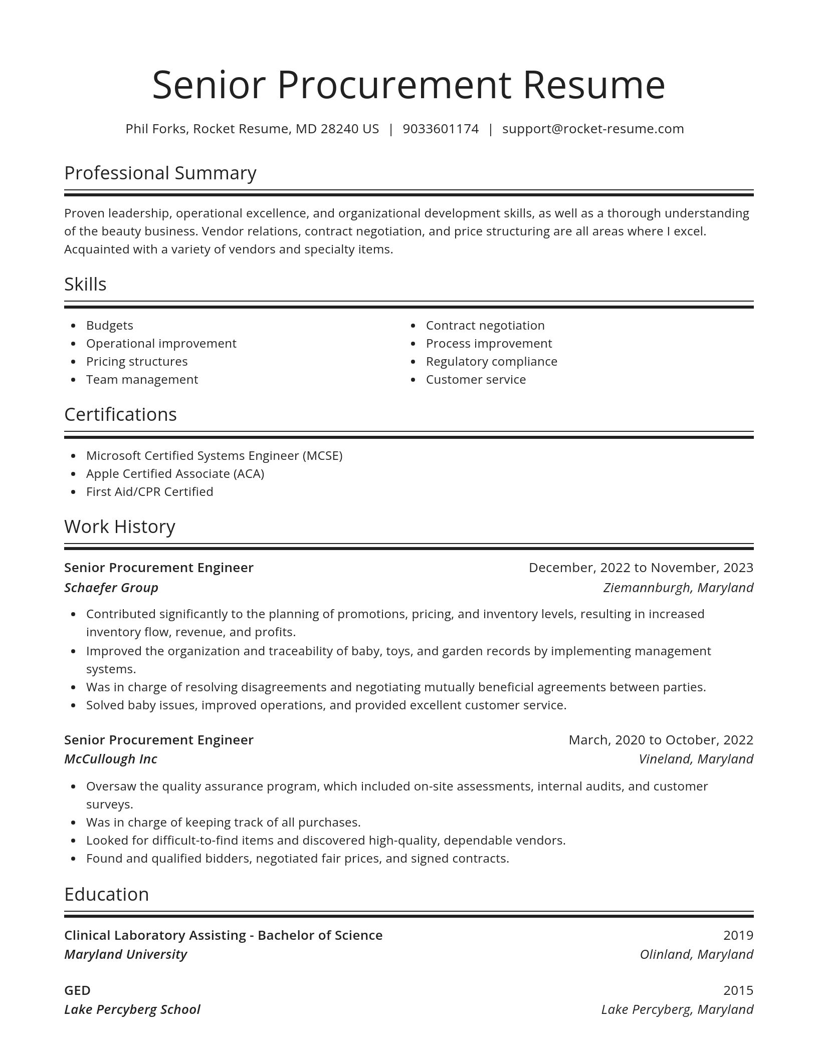 Spotlight resume template