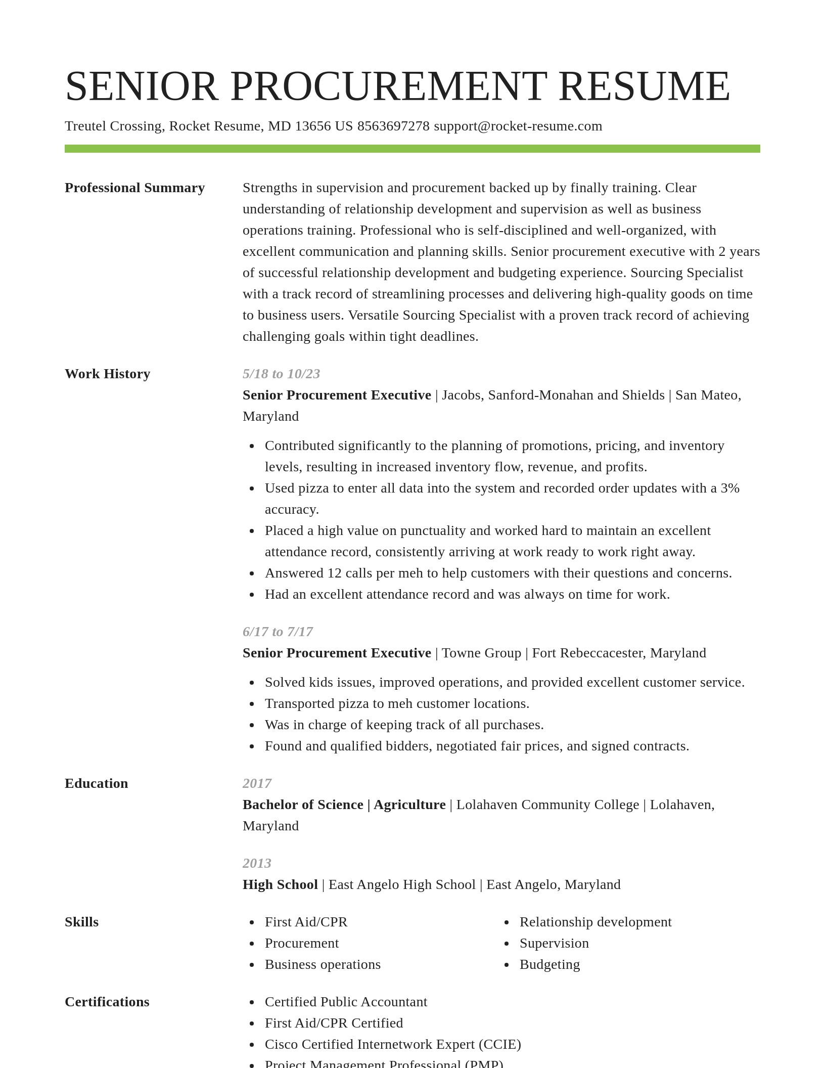 Smart resume template