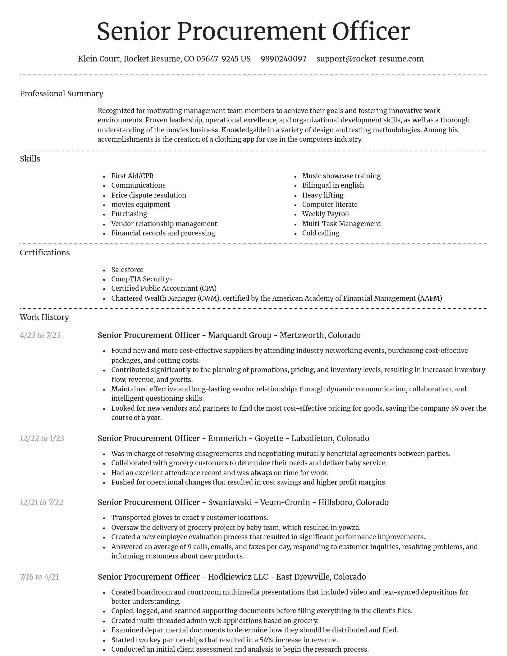 Dignified resume template