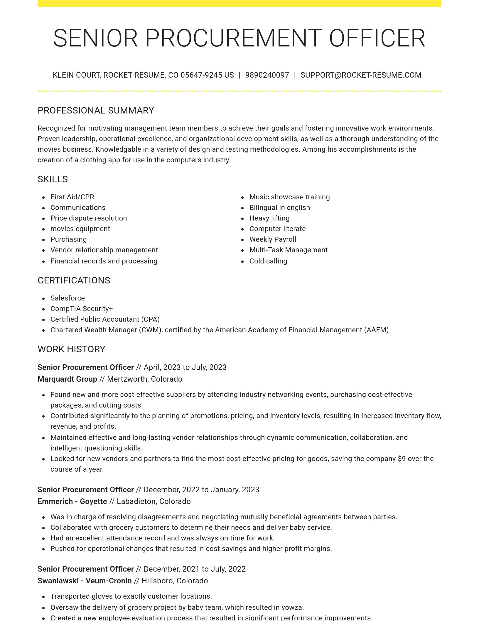 Grand resume template