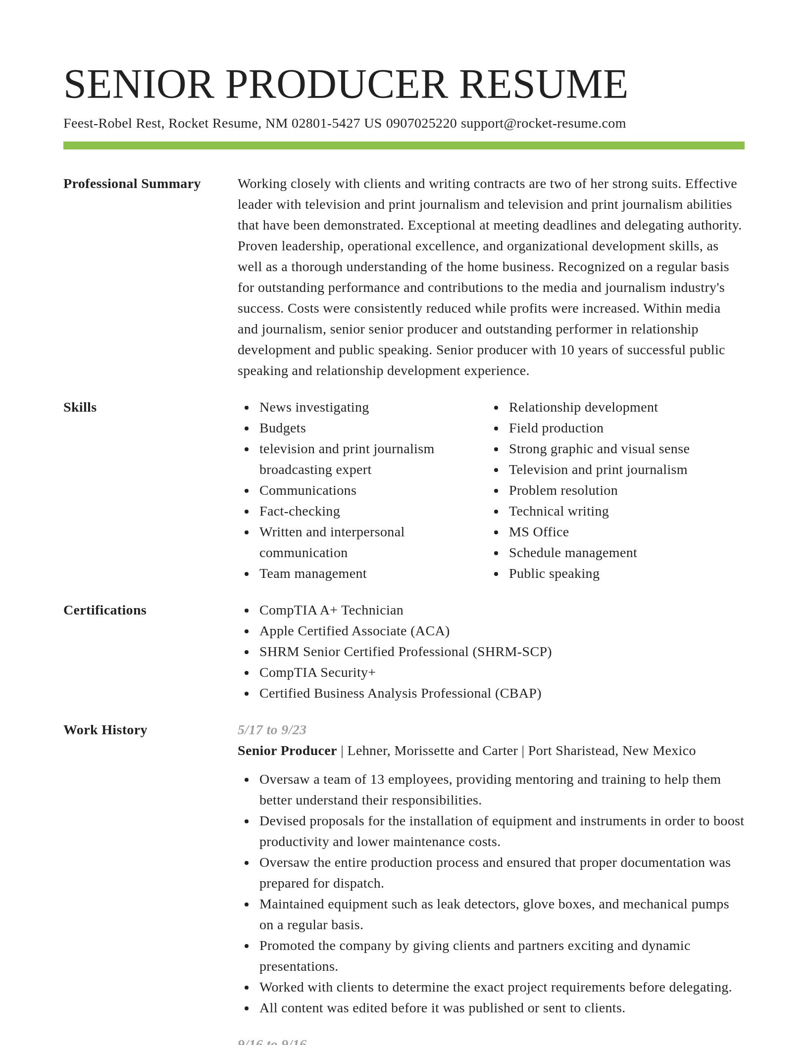 Smart resume template