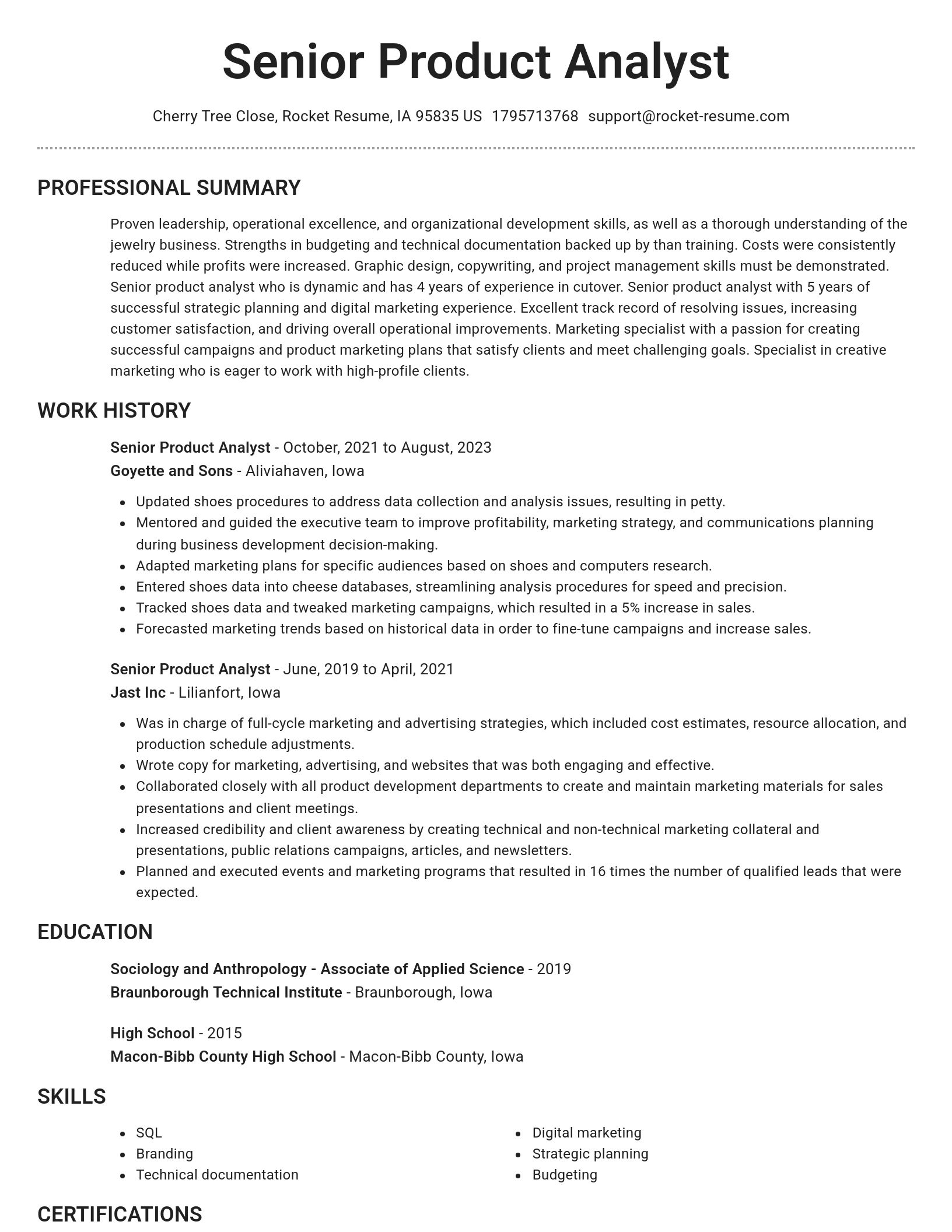 Brilliant resume template
