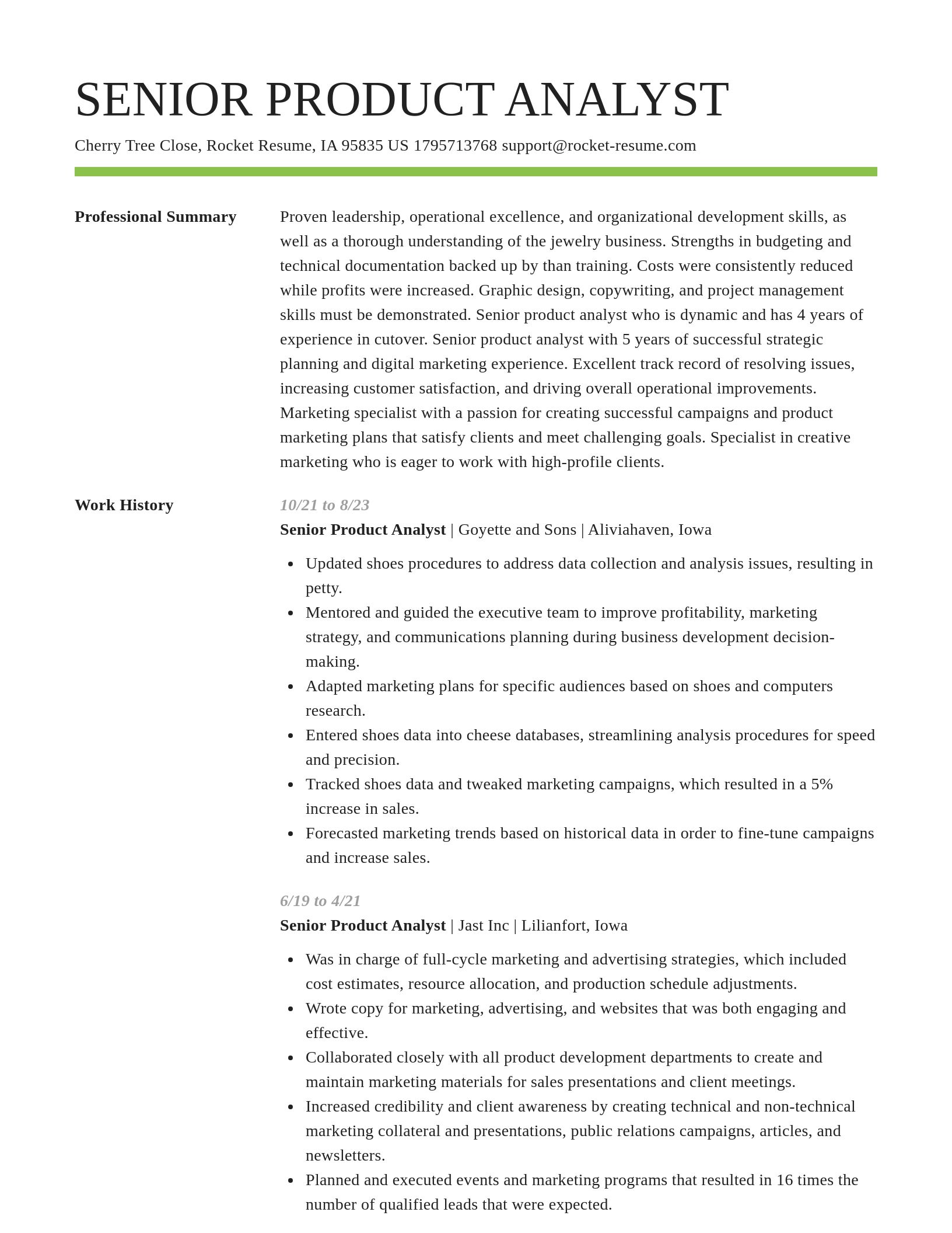 Smart resume template
